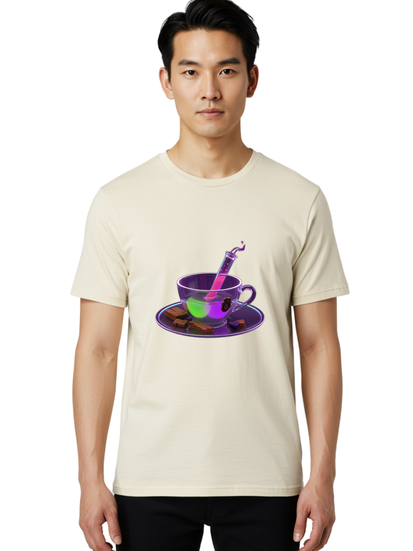 Test-Tube-Tea Men'S Graphic Tee, 100% Cotton, Comfortable Casual Summer Wear, Machine Washable, Vintage Camera, Old Camera, Antique Camera, Black Camera, Classic Photography, Photography Equipment, Nostalgic Device, Film Camera, Camera Art Ban735