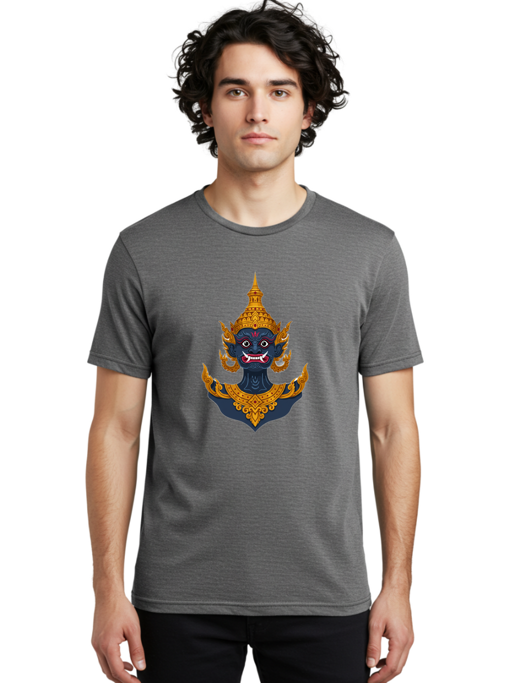 Thai-Demon-Mask Men'S Graphic Tee, 100% Cotton, Comfortable Casual Summer Wear, Machine Washable, Vintage Camera, Old Camera, Antique Camera, Black Camera, Classic Photography, Photography Equipment, Nostalgic Device, Film Camera, Camera Art Ban738