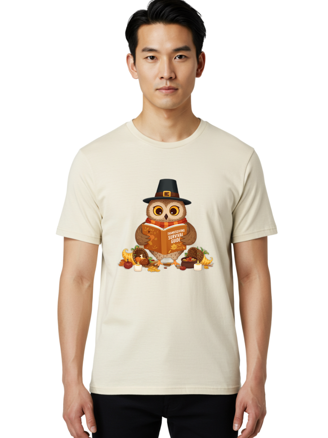 Thanksgiving-Survival-Guide-2 Men'S Graphic Tee, 100% Cotton, Comfortable Casual Summer Wear, Machine Washable, Vintage Camera, Old Camera, Antique Camera, Black Camera, Classic Photography, Photography Equipment, Nostalgic Device, Ban748