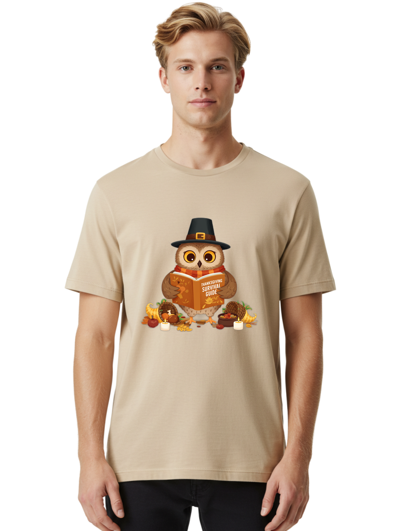 Thanksgiving-Survival-Guide-2 Men'S Graphic Tee, 100% Cotton, Comfortable Casual Summer Wear, Machine Washable, Vintage Camera, Old Camera, Antique Camera, Black Camera, Classic Photography, Photography Equipment, Nostalgic Device, Ban748