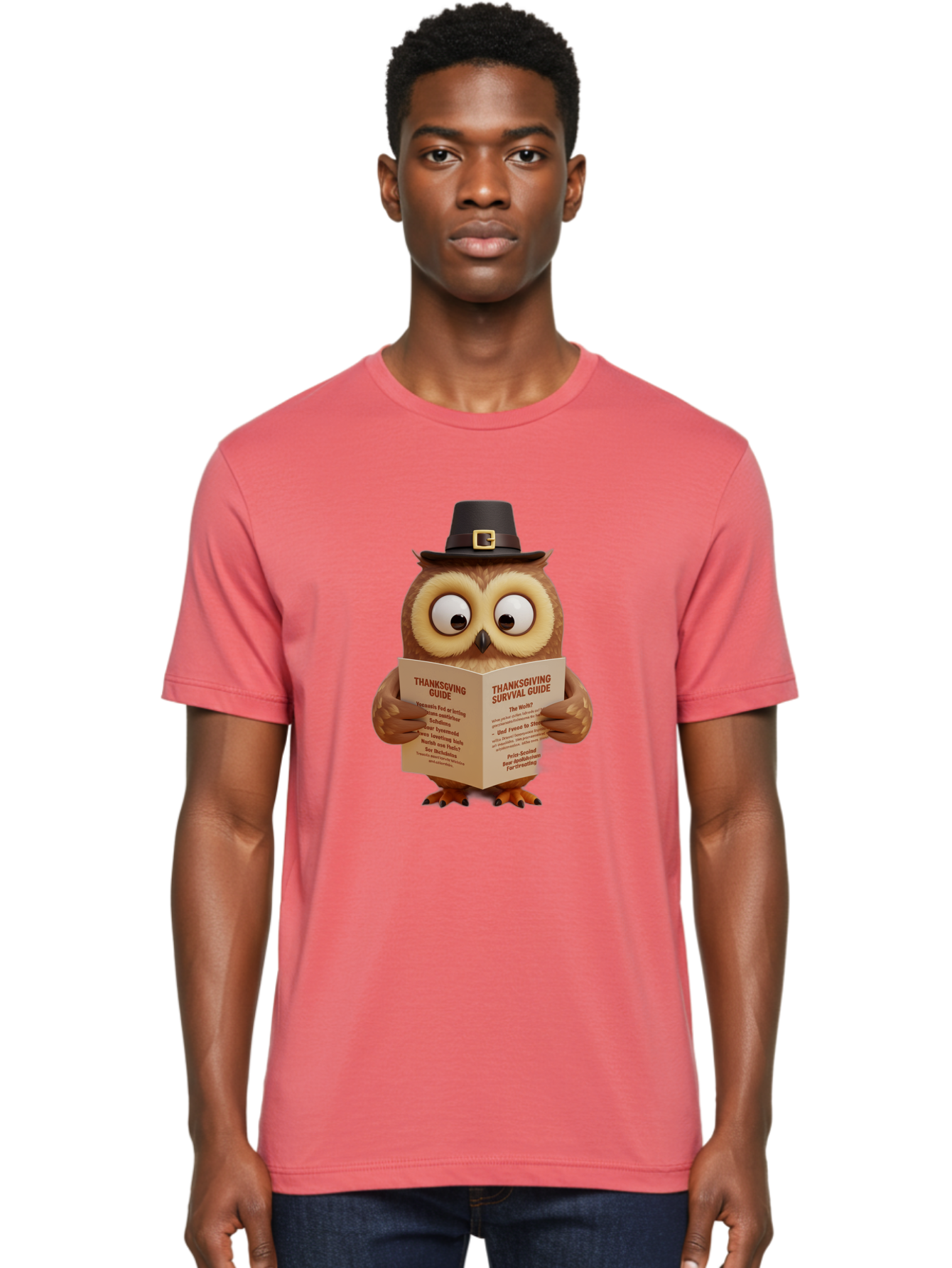 Thanksgiving-Survival-Guide-Owl-1 Men'S Graphic Tee, 100% Cotton, Comfortable Casual Summer Wear, Machine Washable, Vintage Camera, Old Camera, Antique Camera, Black Camera, Classic Photography, Photography Equipment, Nostalgic Device, Ban750