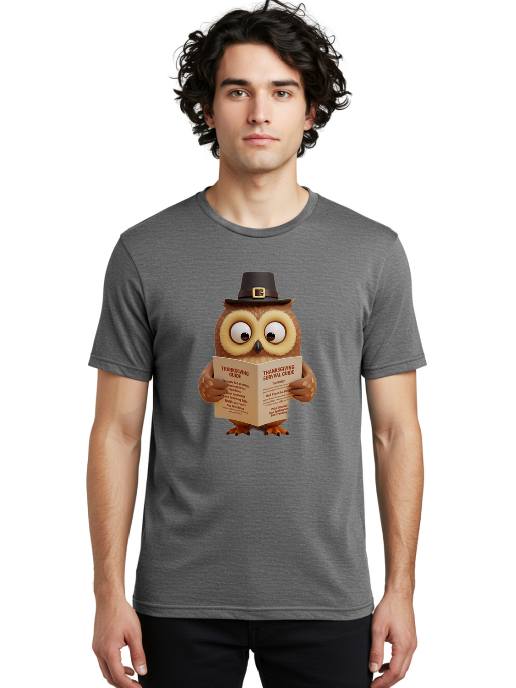 Thanksgiving-Survival-Guide-Owl-1 Men'S Graphic Tee, 100% Cotton, Comfortable Casual Summer Wear, Machine Washable, Vintage Camera, Old Camera, Antique Camera, Black Camera, Classic Photography, Photography Equipment, Nostalgic Device, Ban750