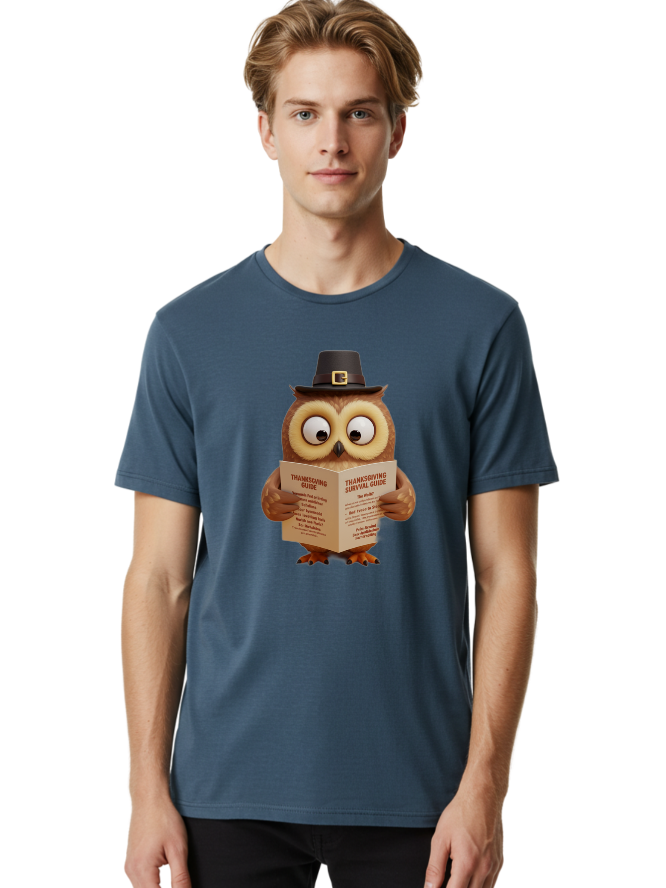 Thanksgiving-Survival-Guide-Owl-1 Men'S Graphic Tee, 100% Cotton, Comfortable Casual Summer Wear, Machine Washable, Vintage Camera, Old Camera, Antique Camera, Black Camera, Classic Photography, Photography Equipment, Nostalgic Device, Ban750