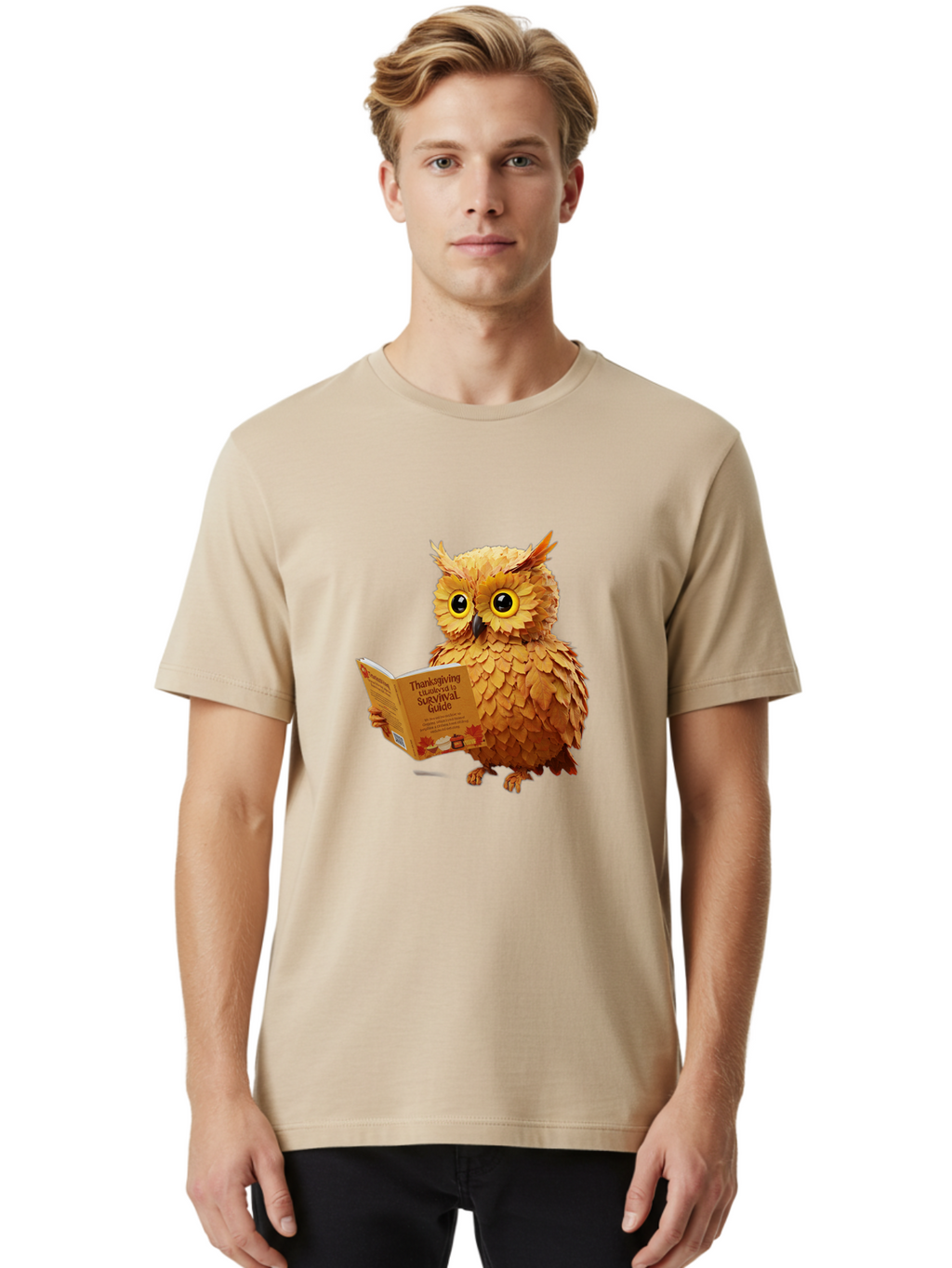 Thanksgiving-Survival-Guide-Owl-2 Men'S Graphic Tee, 100% Cotton, Comfortable Casual Summer Wear, Machine Washable, Vintage Camera, Old Camera, Antique Camera, Black Camera, Classic Photography, Photography Equipment, Nostalgic Device, Ban751