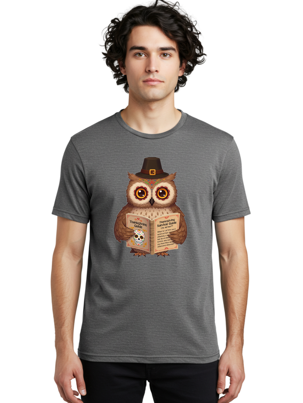 Thanksgiving-Survival-Guide-Owl-3 Men'S Graphic Tee, 100% Cotton, Comfortable Casual Summer Wear, Machine Washable, Vintage Camera, Old Camera, Antique Camera, Black Camera, Classic Photography, Photography Equipment, Nostalgic Device, Ban752