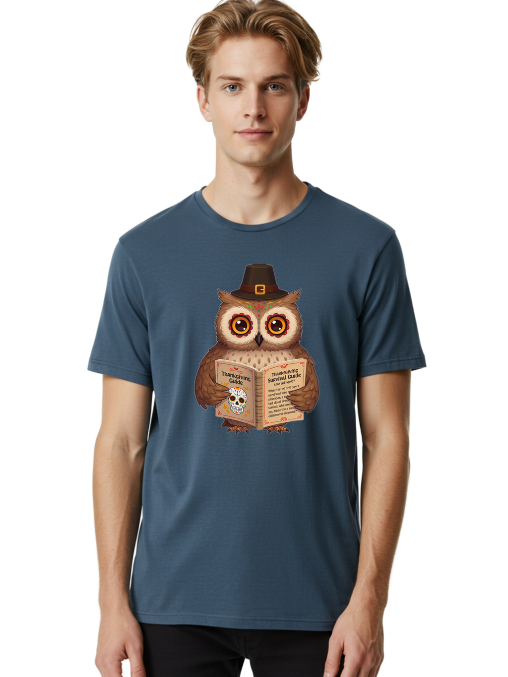 Thanksgiving-Survival-Guide-Owl-3 Men'S Graphic Tee, 100% Cotton, Comfortable Casual Summer Wear, Machine Washable, Vintage Camera, Old Camera, Antique Camera, Black Camera, Classic Photography, Photography Equipment, Nostalgic Device, Ban752