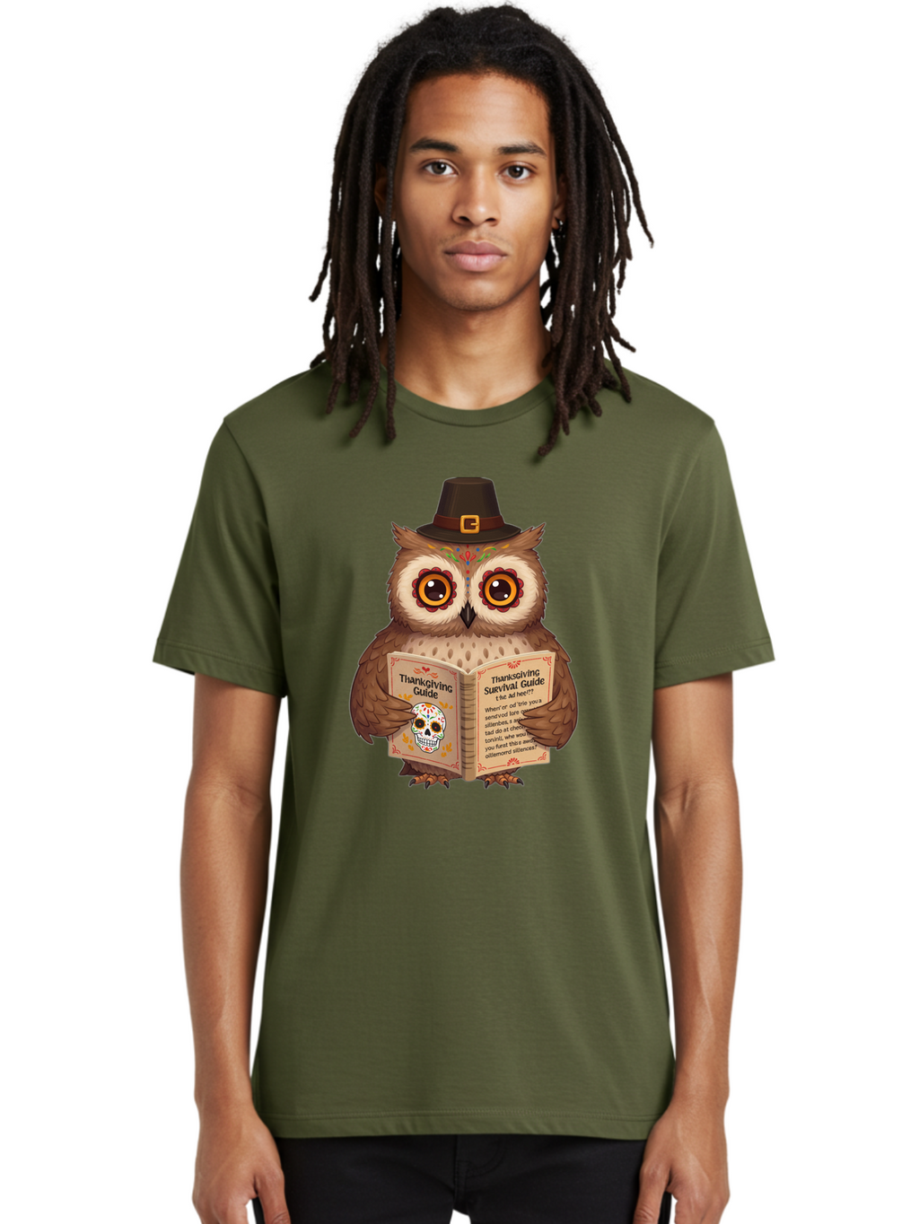 Thanksgiving-Survival-Guide-Owl-3 Men'S Graphic Tee, 100% Cotton, Comfortable Casual Summer Wear, Machine Washable, Vintage Camera, Old Camera, Antique Camera, Black Camera, Classic Photography, Photography Equipment, Nostalgic Device, Ban752
