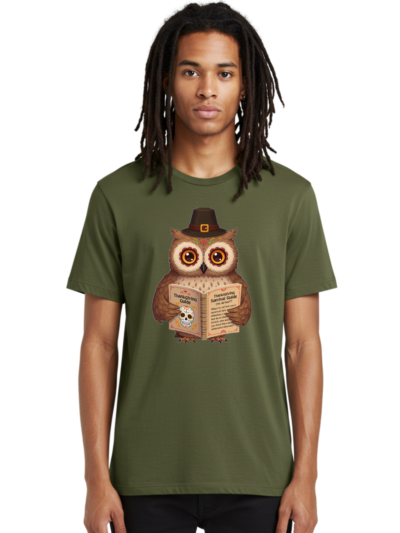 Thanksgiving-Survival-Guide-Owl-3 Men'S Graphic Tee, 100% Cotton, Comfortable Casual Summer Wear, Machine Washable, Vintage Camera, Old Camera, Antique Camera, Black Camera, Classic Photography, Photography Equipment, Nostalgic Device, Ban752