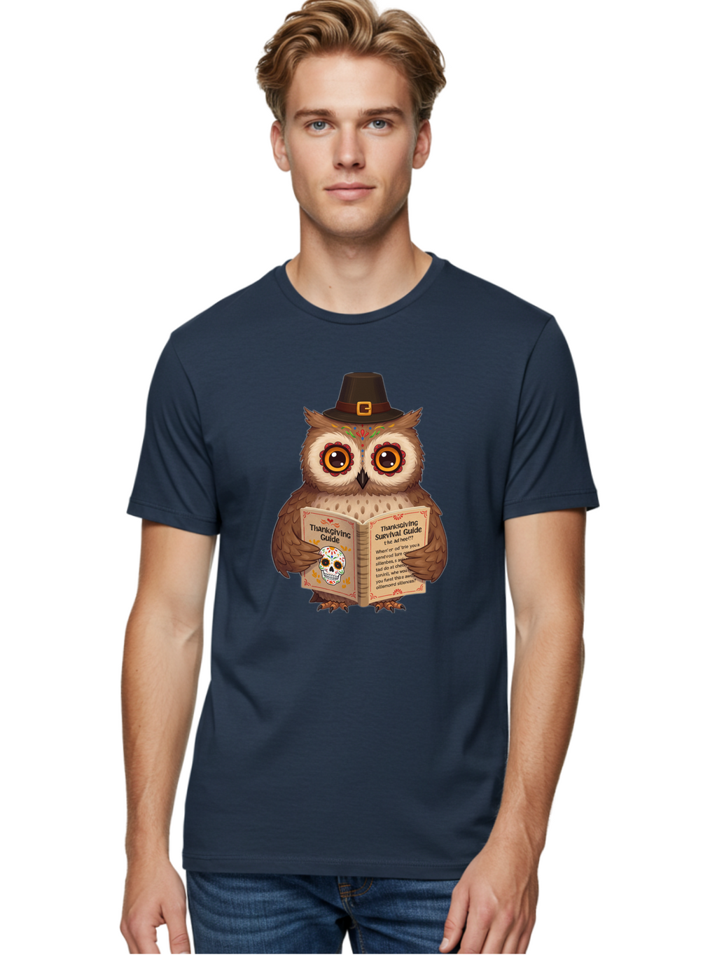 Thanksgiving-Survival-Guide-Owl-3 Men'S Graphic Tee, 100% Cotton, Comfortable Casual Summer Wear, Machine Washable, Vintage Camera, Old Camera, Antique Camera, Black Camera, Classic Photography, Photography Equipment, Nostalgic Device, Ban752