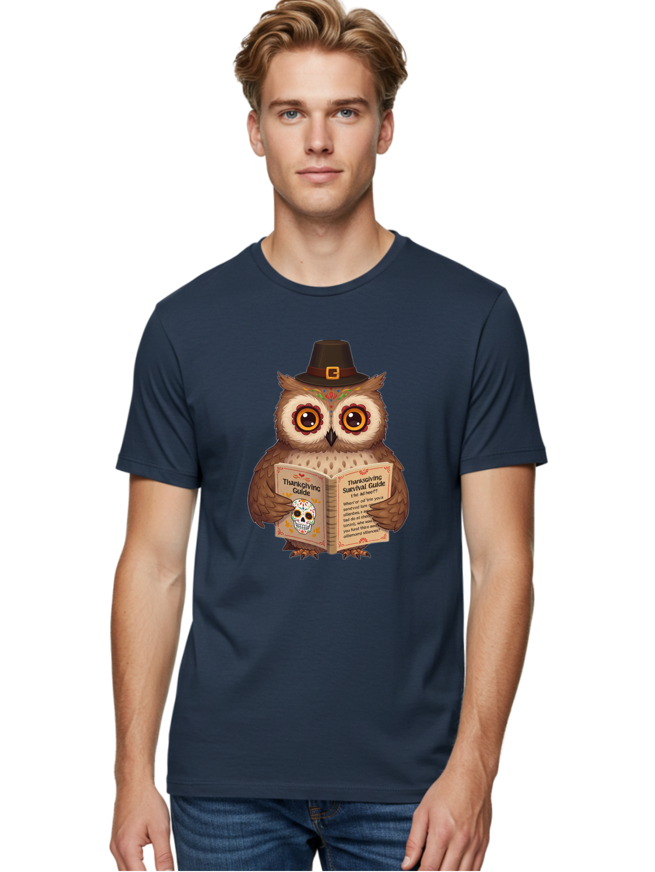 Thanksgiving-Survival-Guide-Owl-3 Men'S Graphic Tee, 100% Cotton, Comfortable Casual Summer Wear, Machine Washable, Vintage Camera, Old Camera, Antique Camera, Black Camera, Classic Photography, Photography Equipment, Nostalgic Device, Ban752