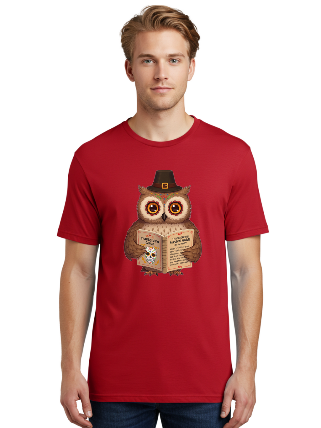 Thanksgiving-Survival-Guide-Owl-3 Men'S Graphic Tee, 100% Cotton, Comfortable Casual Summer Wear, Machine Washable, Vintage Camera, Old Camera, Antique Camera, Black Camera, Classic Photography, Photography Equipment, Nostalgic Device, Ban752