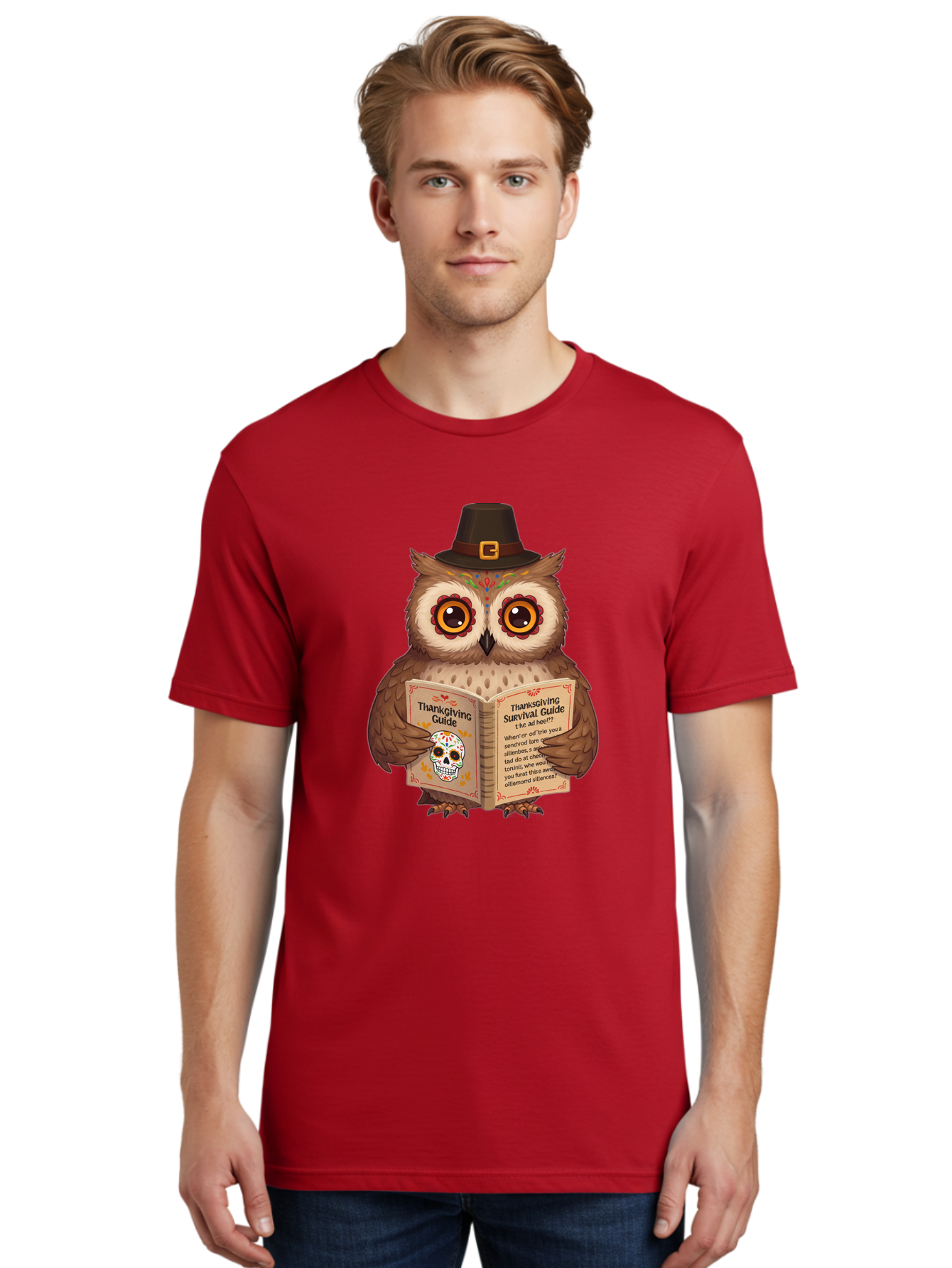 Thanksgiving-Survival-Guide-Owl-3 Men'S Graphic Tee, 100% Cotton, Comfortable Casual Summer Wear, Machine Washable, Vintage Camera, Old Camera, Antique Camera, Black Camera, Classic Photography, Photography Equipment, Nostalgic Device, Ban752