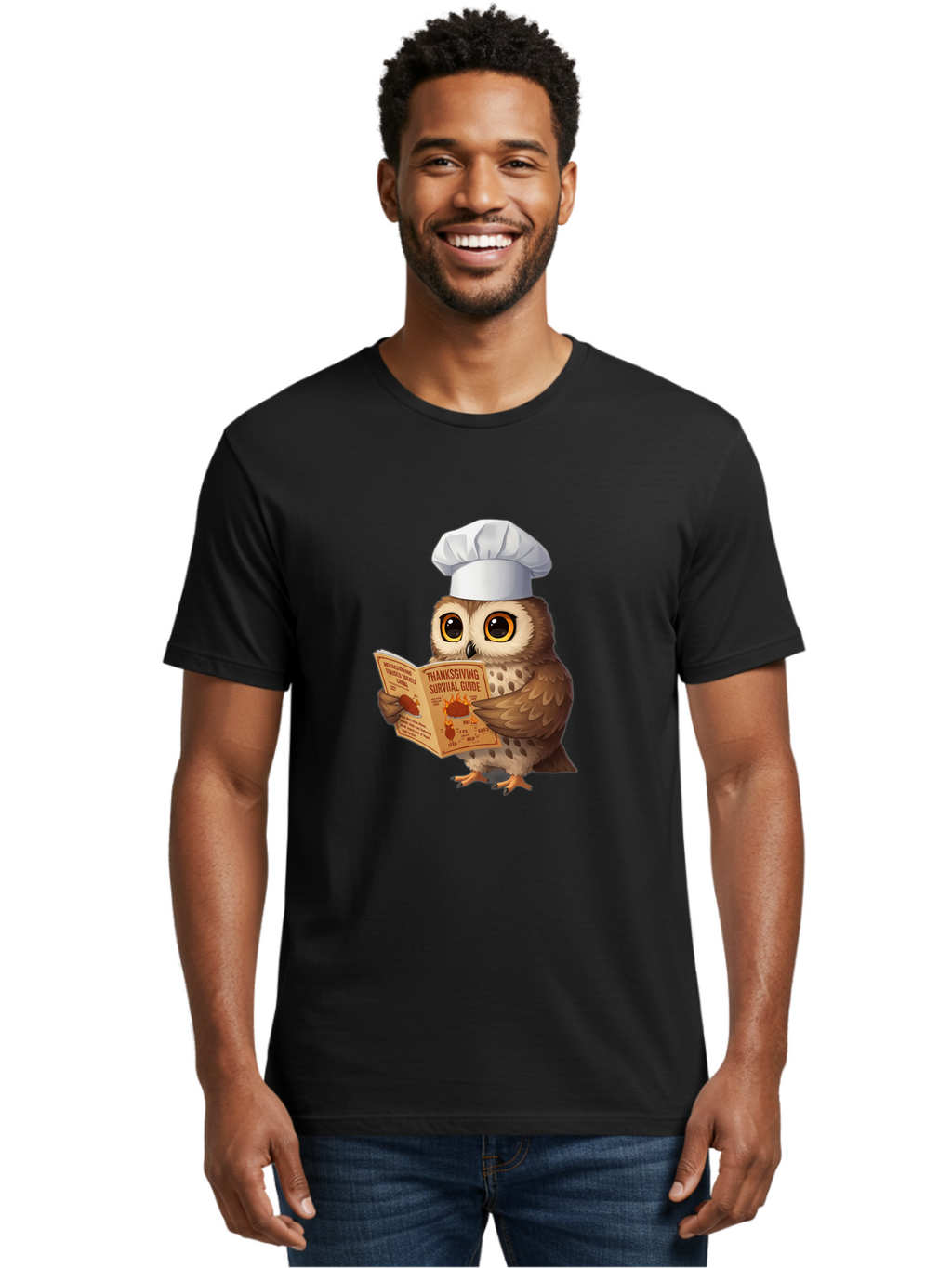 Thanksgiving-Survival-Guide-Owl-4 Men'S Graphic Tee, 100% Cotton, Comfortable Casual Summer Wear, Machine Washable, Vintage Camera, Old Camera, Antique Camera, Black Camera, Classic Photography, Photography Equipment, Nostalgic Device, Ban753