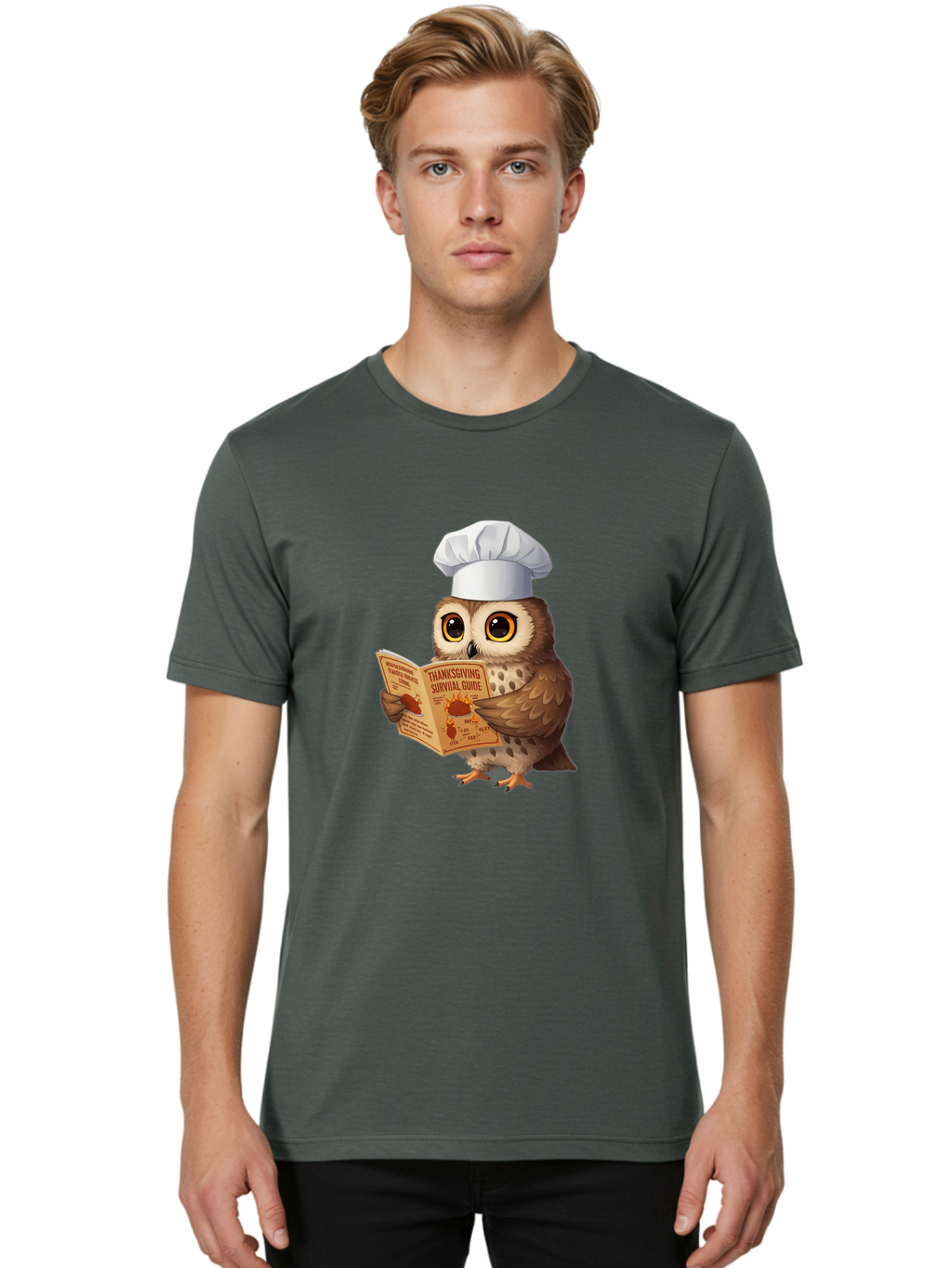 Thanksgiving-Survival-Guide-Owl-4 Men'S Graphic Tee, 100% Cotton, Comfortable Casual Summer Wear, Machine Washable, Vintage Camera, Old Camera, Antique Camera, Black Camera, Classic Photography, Photography Equipment, Nostalgic Device, Ban753