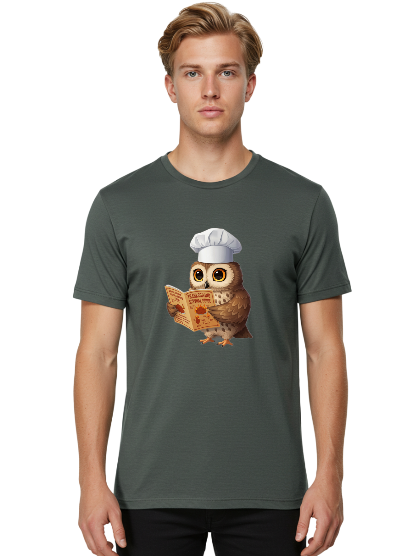 Thanksgiving-Survival-Guide-Owl-4 Men'S Graphic Tee, 100% Cotton, Comfortable Casual Summer Wear, Machine Washable, Vintage Camera, Old Camera, Antique Camera, Black Camera, Classic Photography, Photography Equipment, Nostalgic Device, Ban753