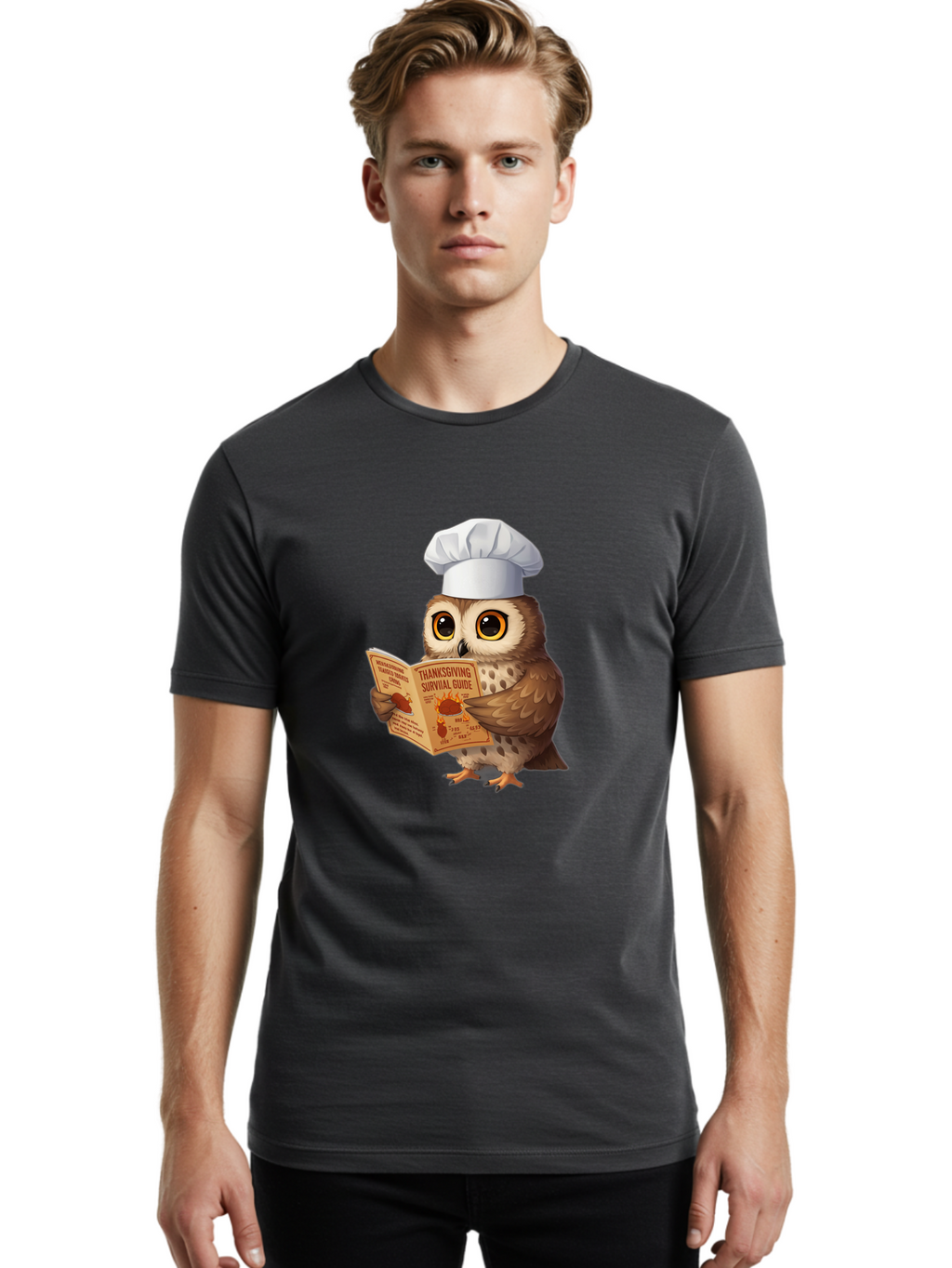 Thanksgiving-Survival-Guide-Owl-4 Men'S Graphic Tee, 100% Cotton, Comfortable Casual Summer Wear, Machine Washable, Vintage Camera, Old Camera, Antique Camera, Black Camera, Classic Photography, Photography Equipment, Nostalgic Device, Ban753