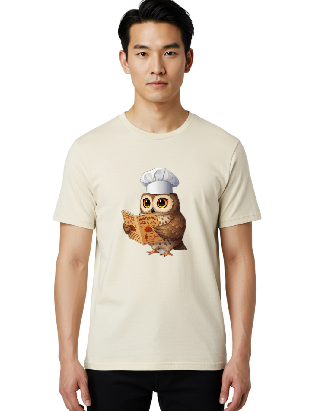 Thanksgiving-Survival-Guide-Owl-4 Men'S Graphic Tee, 100% Cotton, Comfortable Casual Summer Wear, Machine Washable, Vintage Camera, Old Camera, Antique Camera, Black Camera, Classic Photography, Photography Equipment, Nostalgic Device, Ban753