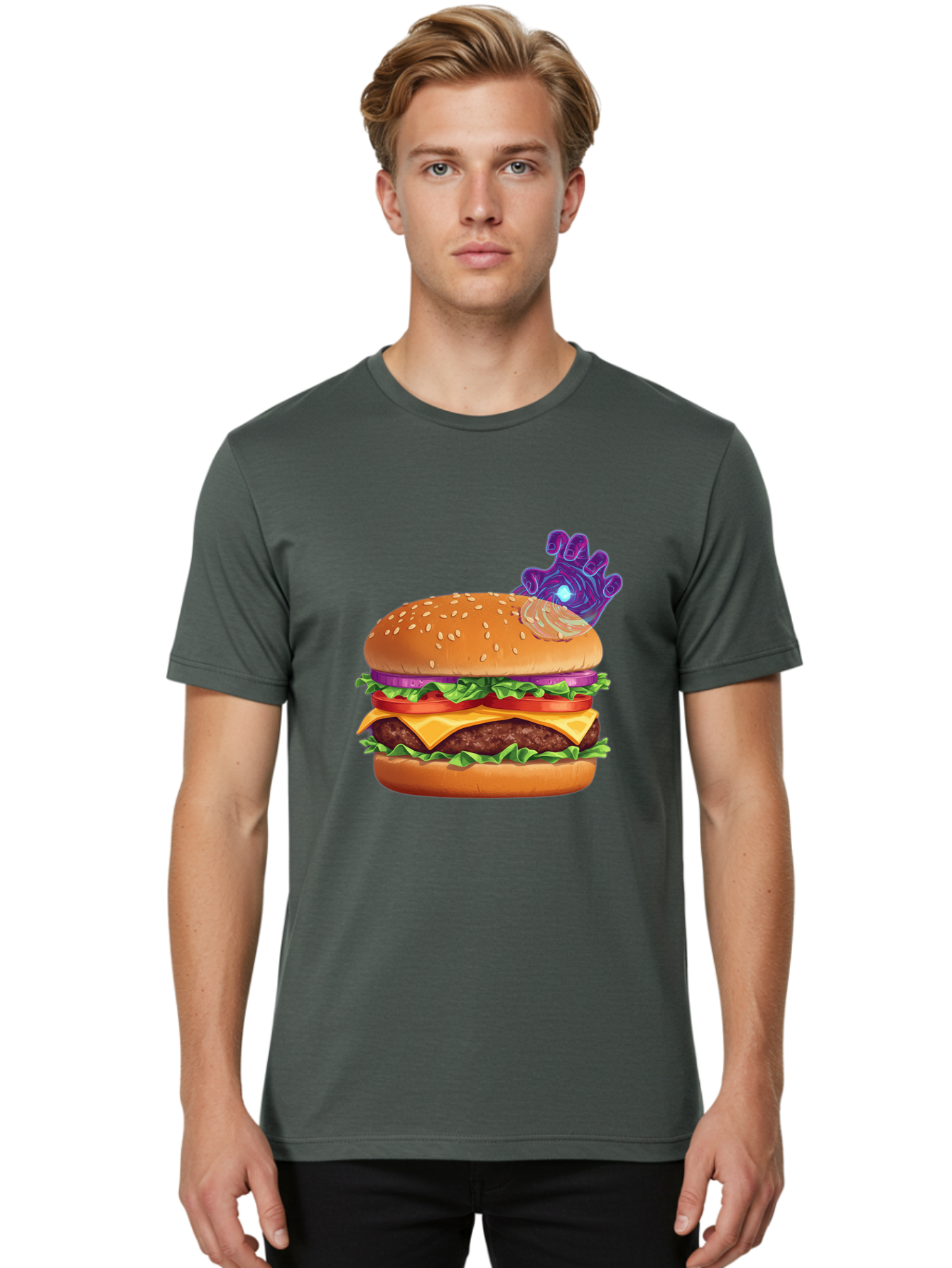 Thanos-Burger Men'S Graphic Tee, 100% Cotton, Comfortable Casual Summer Wear, Machine Washable, Vintage Camera, Old Camera, Antique Camera, Black Camera, Classic Photography, Photography Equipment, Nostalgic Device, Film Camera, Camera Art Ban756