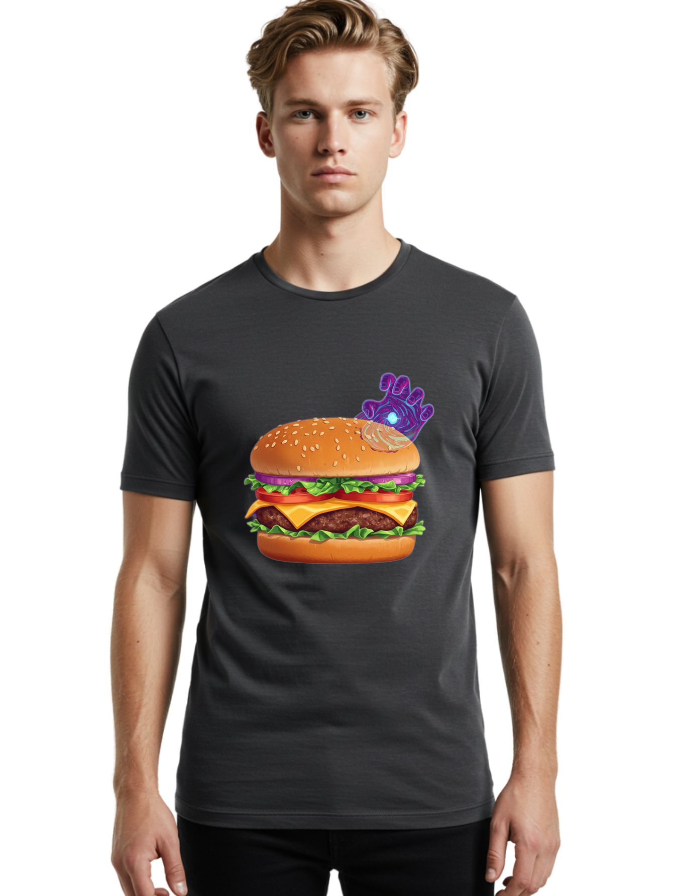 Thanos-Burger Men'S Graphic Tee, 100% Cotton, Comfortable Casual Summer Wear, Machine Washable, Vintage Camera, Old Camera, Antique Camera, Black Camera, Classic Photography, Photography Equipment, Nostalgic Device, Film Camera, Camera Art Ban756