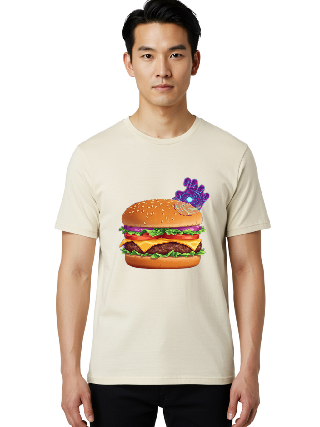 Thanos-Burger Men'S Graphic Tee, 100% Cotton, Comfortable Casual Summer Wear, Machine Washable, Vintage Camera, Old Camera, Antique Camera, Black Camera, Classic Photography, Photography Equipment, Nostalgic Device, Film Camera, Camera Art Ban756