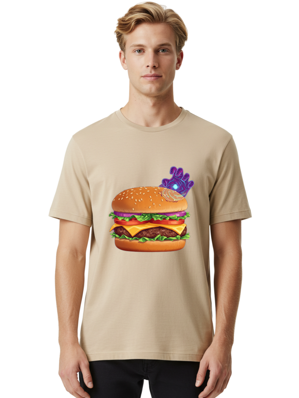 Thanos-Burger Men'S Graphic Tee, 100% Cotton, Comfortable Casual Summer Wear, Machine Washable, Vintage Camera, Old Camera, Antique Camera, Black Camera, Classic Photography, Photography Equipment, Nostalgic Device, Film Camera, Camera Art Ban756