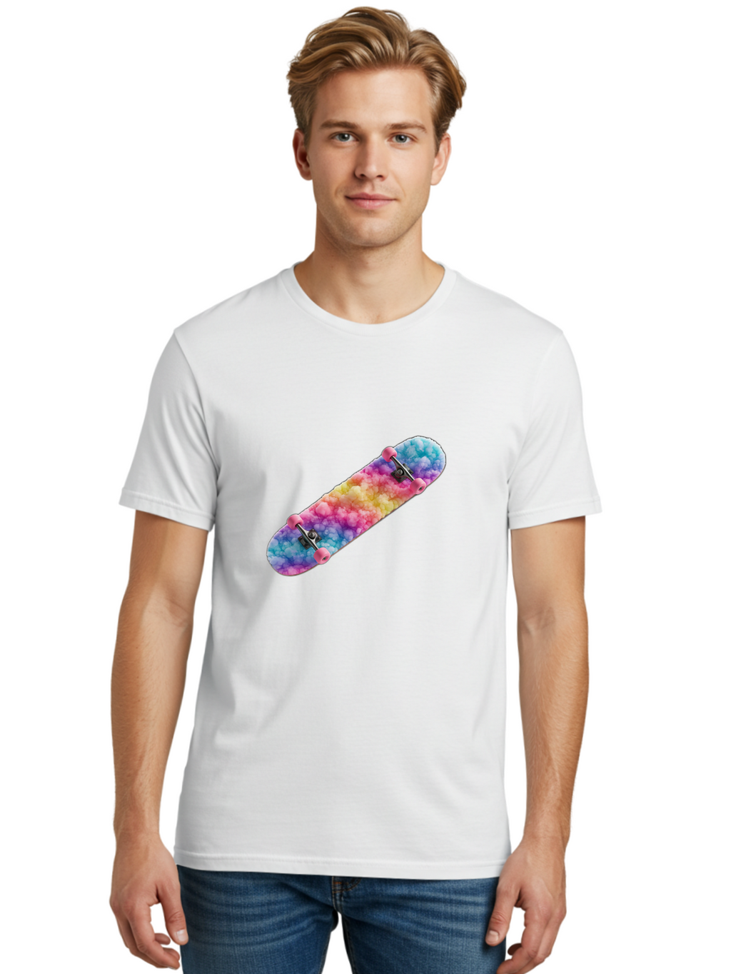 Tie-Dye-Skateboard Men'S Graphic Tee, 100% Cotton, Comfortable Casual Summer Wear, Machine Washable, Vintage Camera, Old Camera, Antique Camera, Black Camera, Classic Photography, Photography Equipment, Nostalgic Device, Film Camera, Ban759