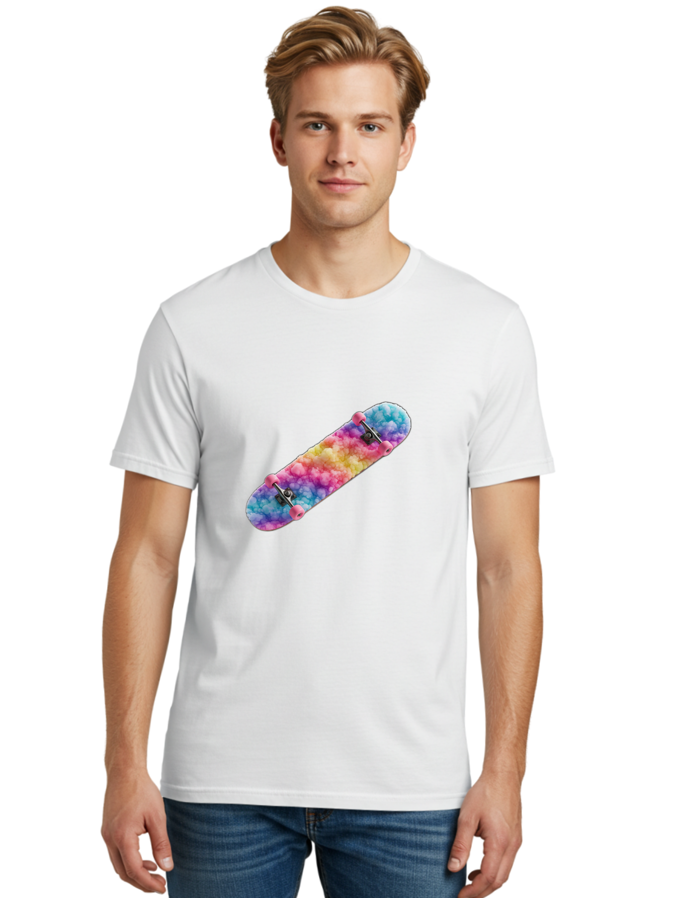 Tie-Dye-Skateboard Men'S Graphic Tee, 100% Cotton, Comfortable Casual Summer Wear, Machine Washable, Vintage Camera, Old Camera, Antique Camera, Black Camera, Classic Photography, Photography Equipment, Nostalgic Device, Film Camera, Ban759