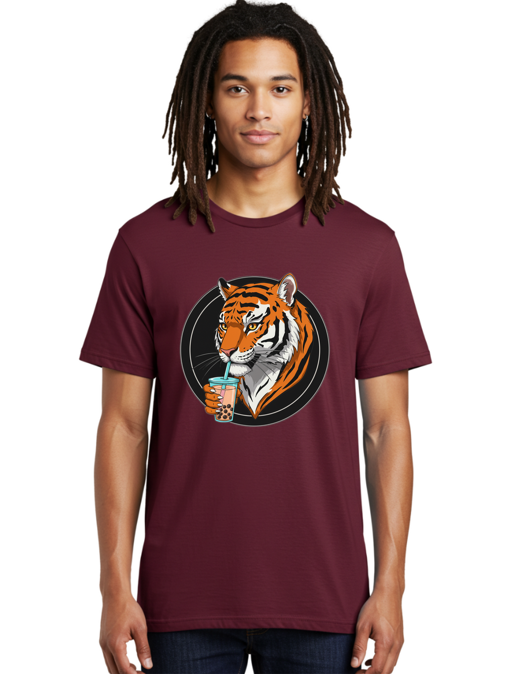 Tiger-Bubble-Tea-1 Men'S Graphic Tee, 100% Cotton, Comfortable Casual Summer Wear, Machine Washable, Vintage Camera, Old Camera, Antique Camera, Black Camera, Classic Photography, Photography Equipment, Nostalgic Device, Film Camera, Ban760