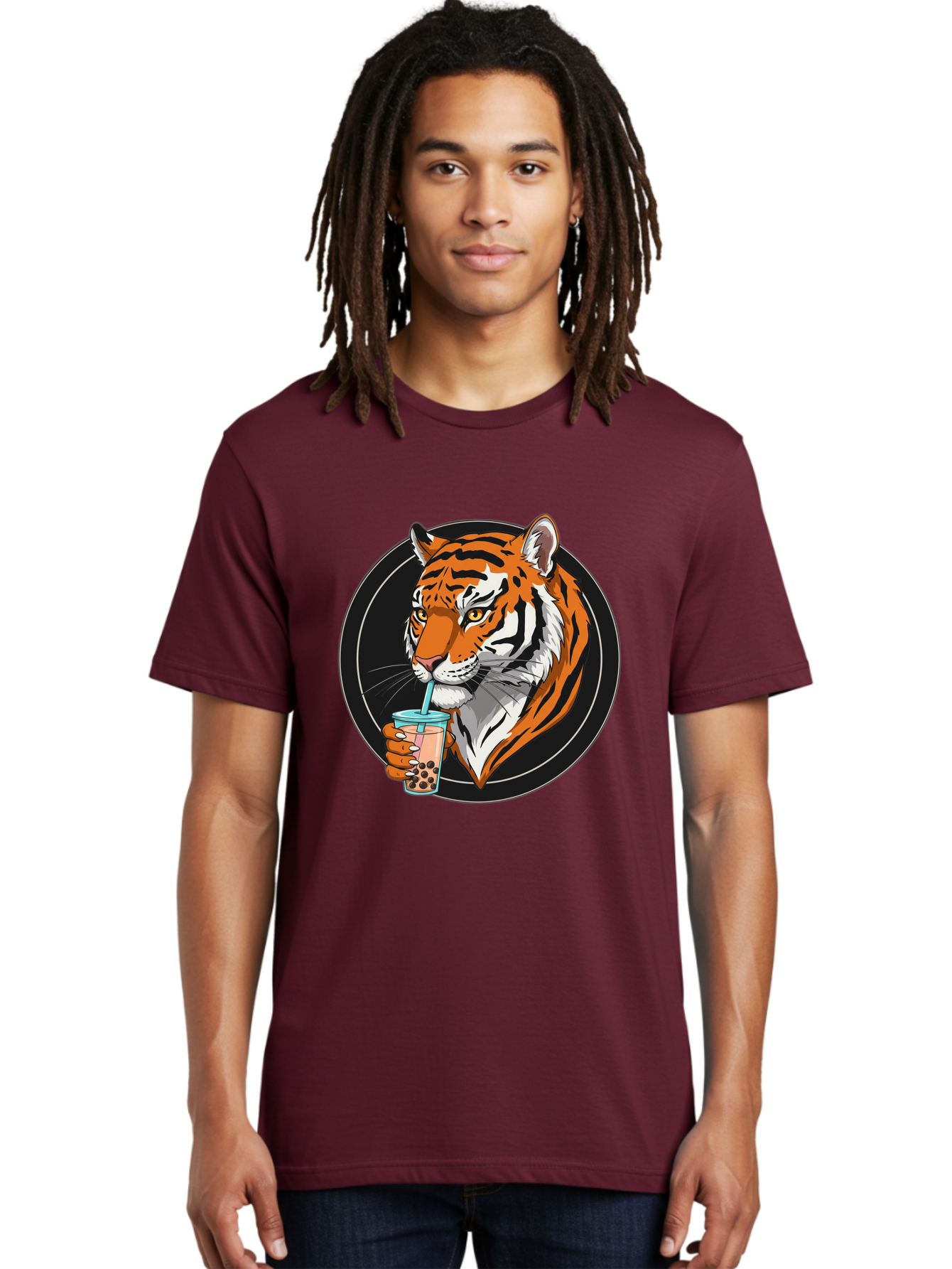 Tiger-Bubble-Tea-1 Men'S Graphic Tee, 100% Cotton, Comfortable Casual Summer Wear, Machine Washable, Vintage Camera, Old Camera, Antique Camera, Black Camera, Classic Photography, Photography Equipment, Nostalgic Device, Film Camera, Ban760