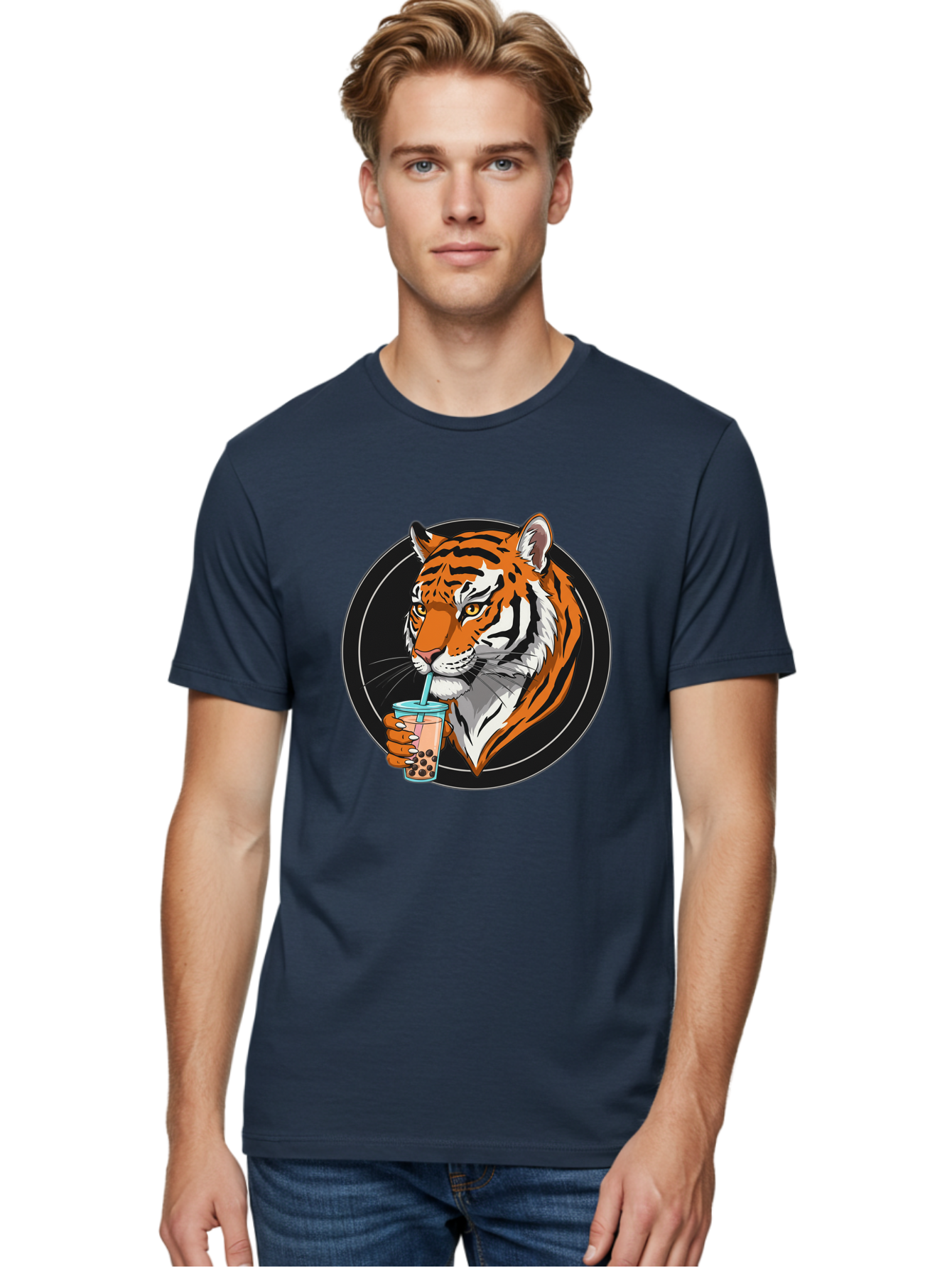 Tiger-Bubble-Tea-1 Men'S Graphic Tee, 100% Cotton, Comfortable Casual Summer Wear, Machine Washable, Vintage Camera, Old Camera, Antique Camera, Black Camera, Classic Photography, Photography Equipment, Nostalgic Device, Film Camera, Ban760