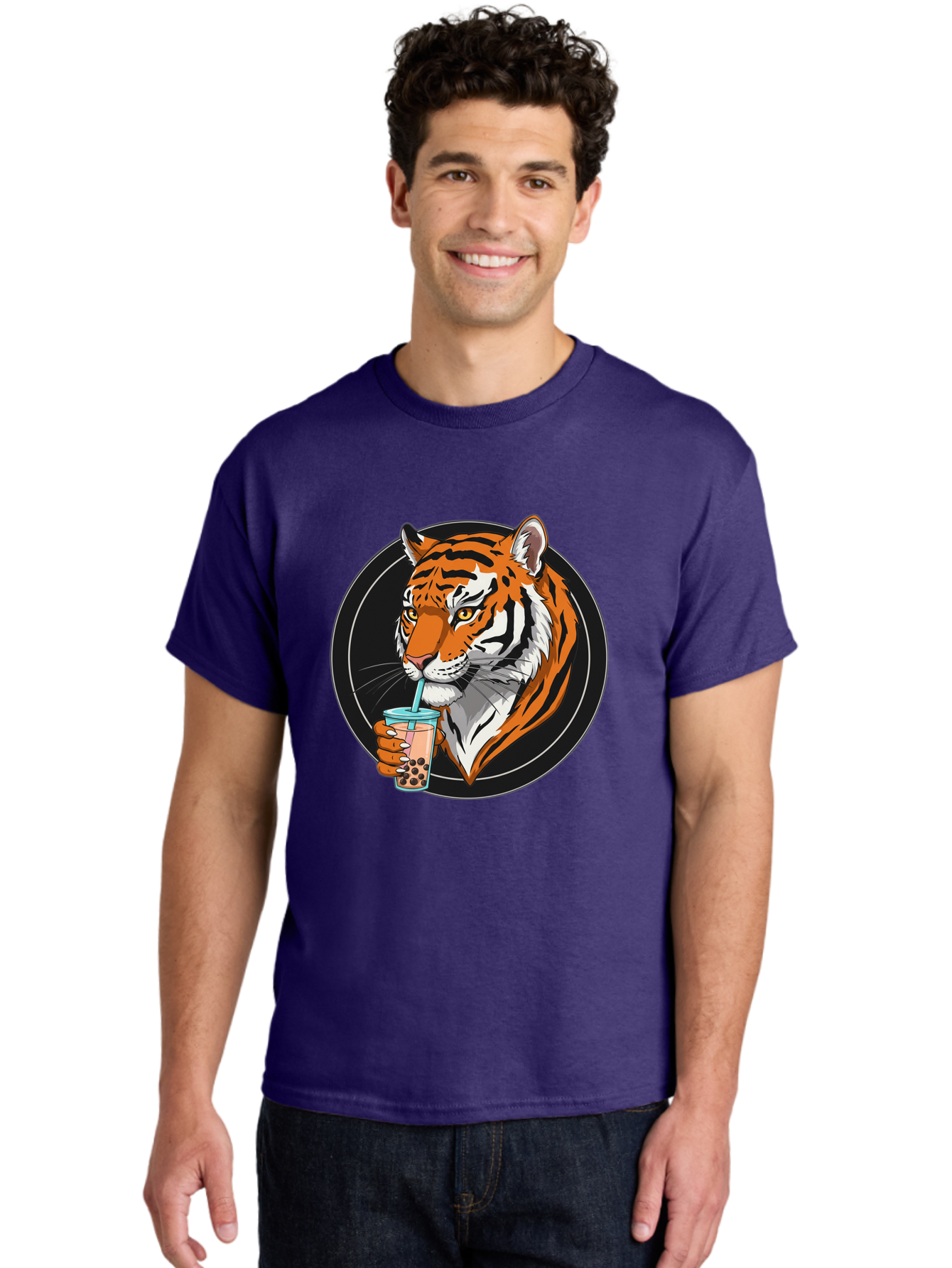 Tiger-Bubble-Tea-1 Men'S Graphic Tee, 100% Cotton, Comfortable Casual Summer Wear, Machine Washable, Vintage Camera, Old Camera, Antique Camera, Black Camera, Classic Photography, Photography Equipment, Nostalgic Device, Film Camera, Ban760