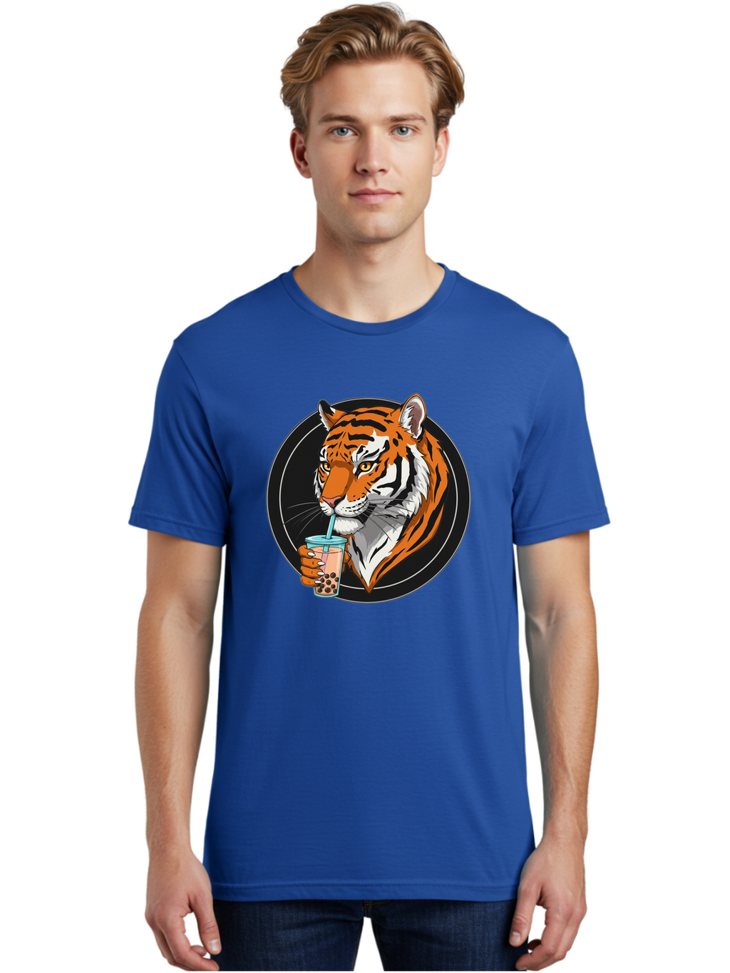 Tiger-Bubble-Tea-1 Men'S Graphic Tee, 100% Cotton, Comfortable Casual Summer Wear, Machine Washable, Vintage Camera, Old Camera, Antique Camera, Black Camera, Classic Photography, Photography Equipment, Nostalgic Device, Film Camera, Ban760