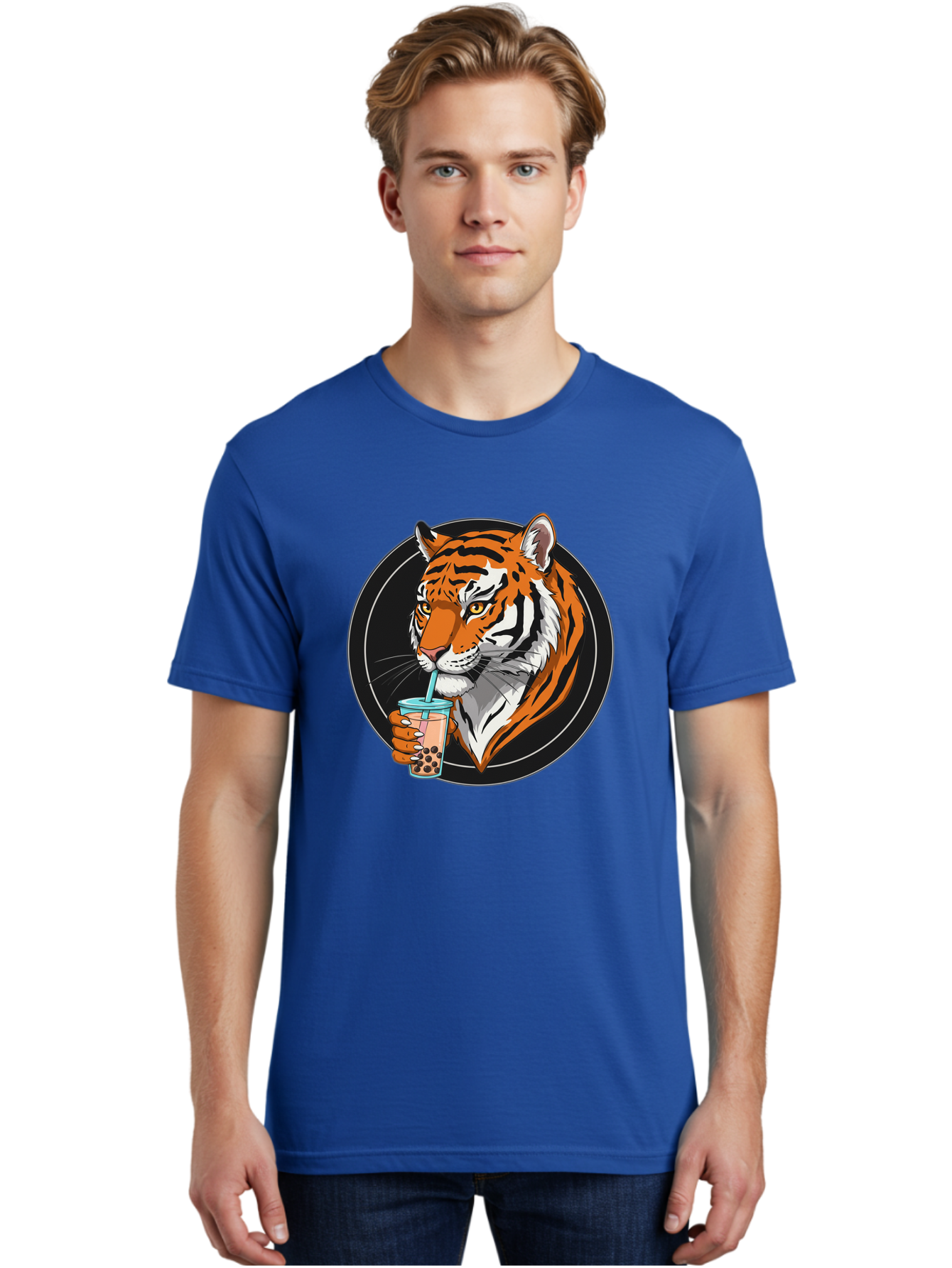 Tiger-Bubble-Tea-1 Men'S Graphic Tee, 100% Cotton, Comfortable Casual Summer Wear, Machine Washable, Vintage Camera, Old Camera, Antique Camera, Black Camera, Classic Photography, Photography Equipment, Nostalgic Device, Film Camera, Ban760