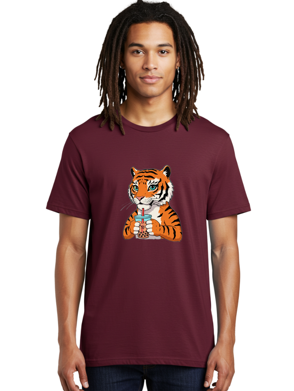 Tiger-Bubble-Tea-2 Men'S Graphic Tee, 100% Cotton, Comfortable Casual Summer Wear, Machine Washable, Vintage Camera, Old Camera, Antique Camera, Black Camera, Classic Photography, Photography Equipment, Nostalgic Device, Film Camera, Ban761