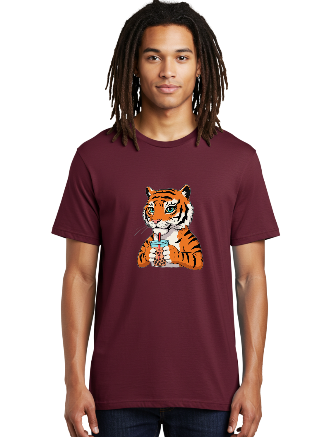 Tiger-Bubble-Tea-2 Men'S Graphic Tee, 100% Cotton, Comfortable Casual Summer Wear, Machine Washable, Vintage Camera, Old Camera, Antique Camera, Black Camera, Classic Photography, Photography Equipment, Nostalgic Device, Film Camera, Ban761