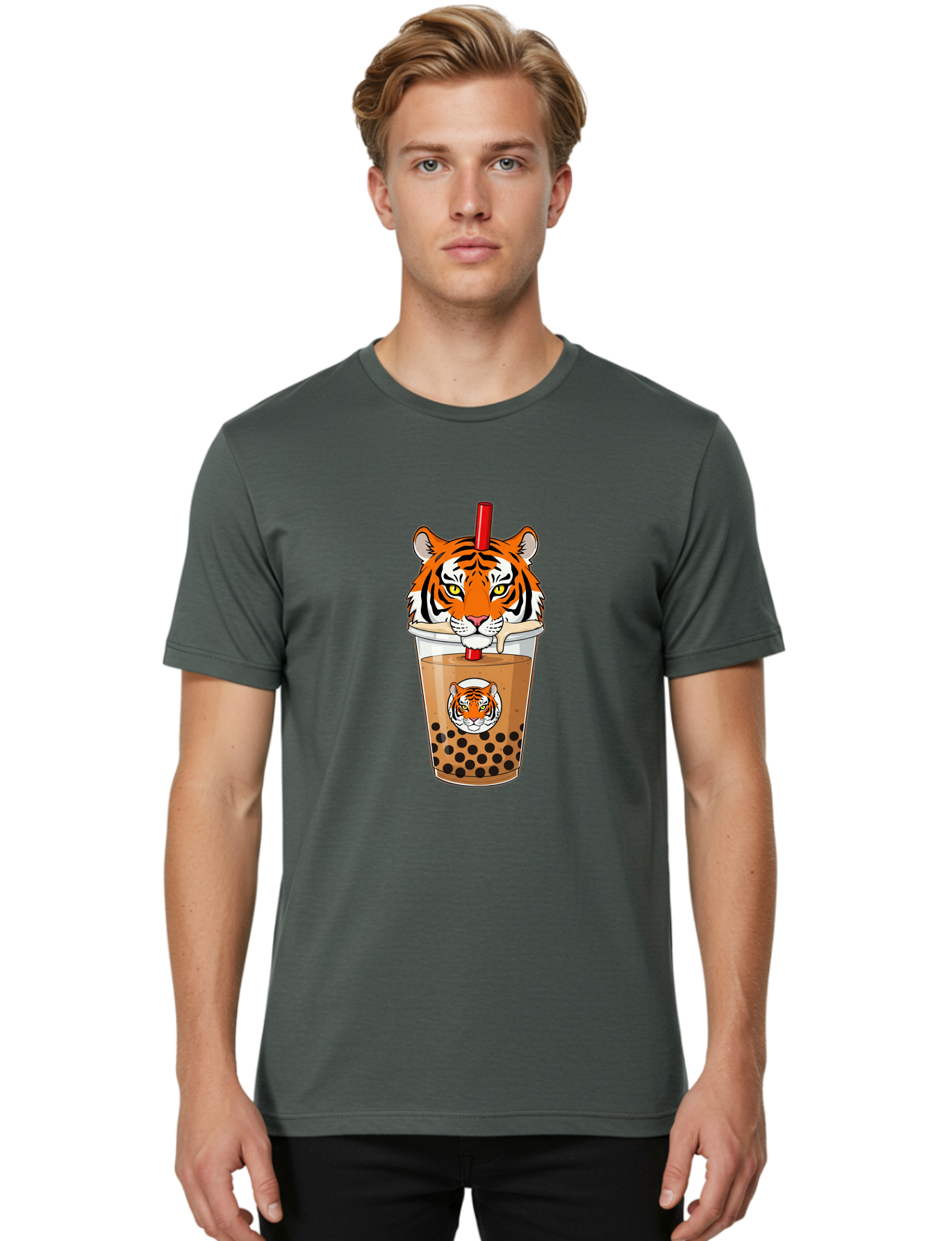 Tiger-Bubble-Tea Men'S Graphic Tee, 100% Cotton, Comfortable Casual Summer Wear, Machine Washable, Vintage Camera, Old Camera, Antique Camera, Black Camera, Classic Photography, Photography Equipment, Nostalgic Device, Film Camera, Camera Art Ban762