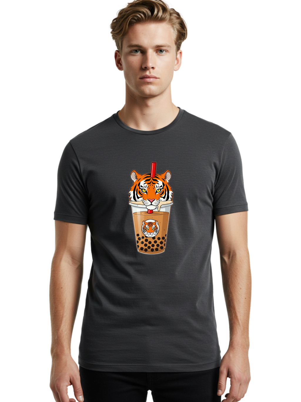 Tiger-Bubble-Tea Men'S Graphic Tee, 100% Cotton, Comfortable Casual Summer Wear, Machine Washable, Vintage Camera, Old Camera, Antique Camera, Black Camera, Classic Photography, Photography Equipment, Nostalgic Device, Film Camera, Camera Art Ban762