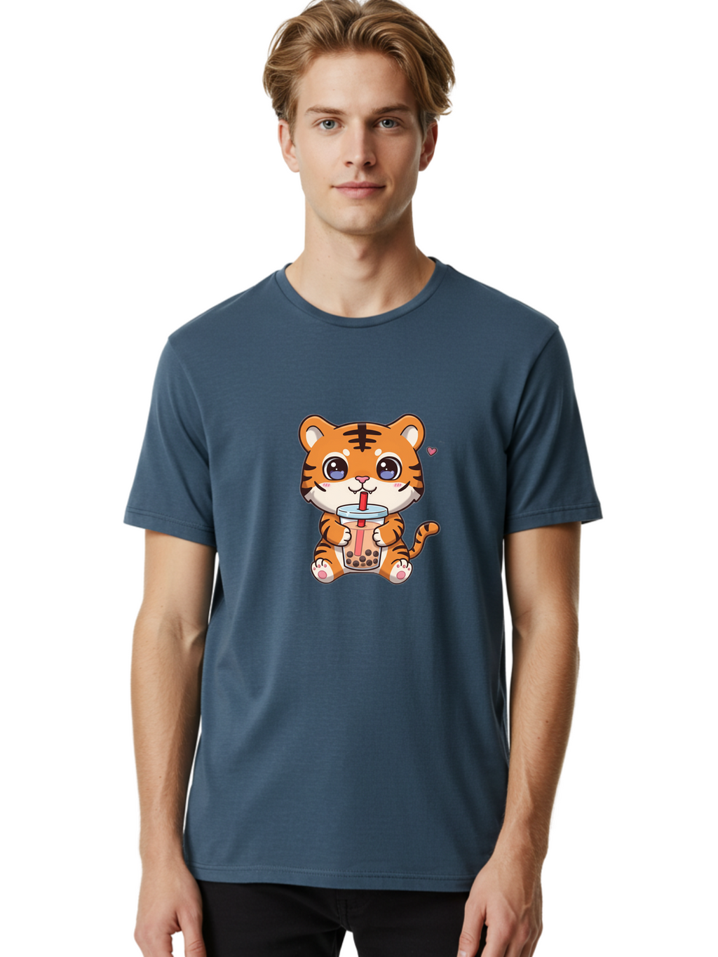 Tiger-Drinking-Boba-1 Men'S Graphic Tee, 100% Cotton, Comfortable Casual Summer Wear, Machine Washable, Vintage Camera, Old Camera, Antique Camera, Black Camera, Classic Photography, Photography Equipment, Nostalgic Device, Film Camera, Ban763