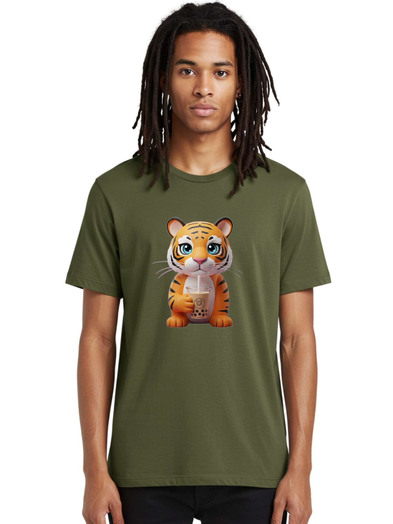 Tiger-Drinking-Boba-2 Men'S Graphic Tee, 100% Cotton, Comfortable Casual Summer Wear, Machine Washable, Vintage Camera, Old Camera, Antique Camera, Black Camera, Classic Photography, Photography Equipment, Nostalgic Device, Film Camera, Ban764