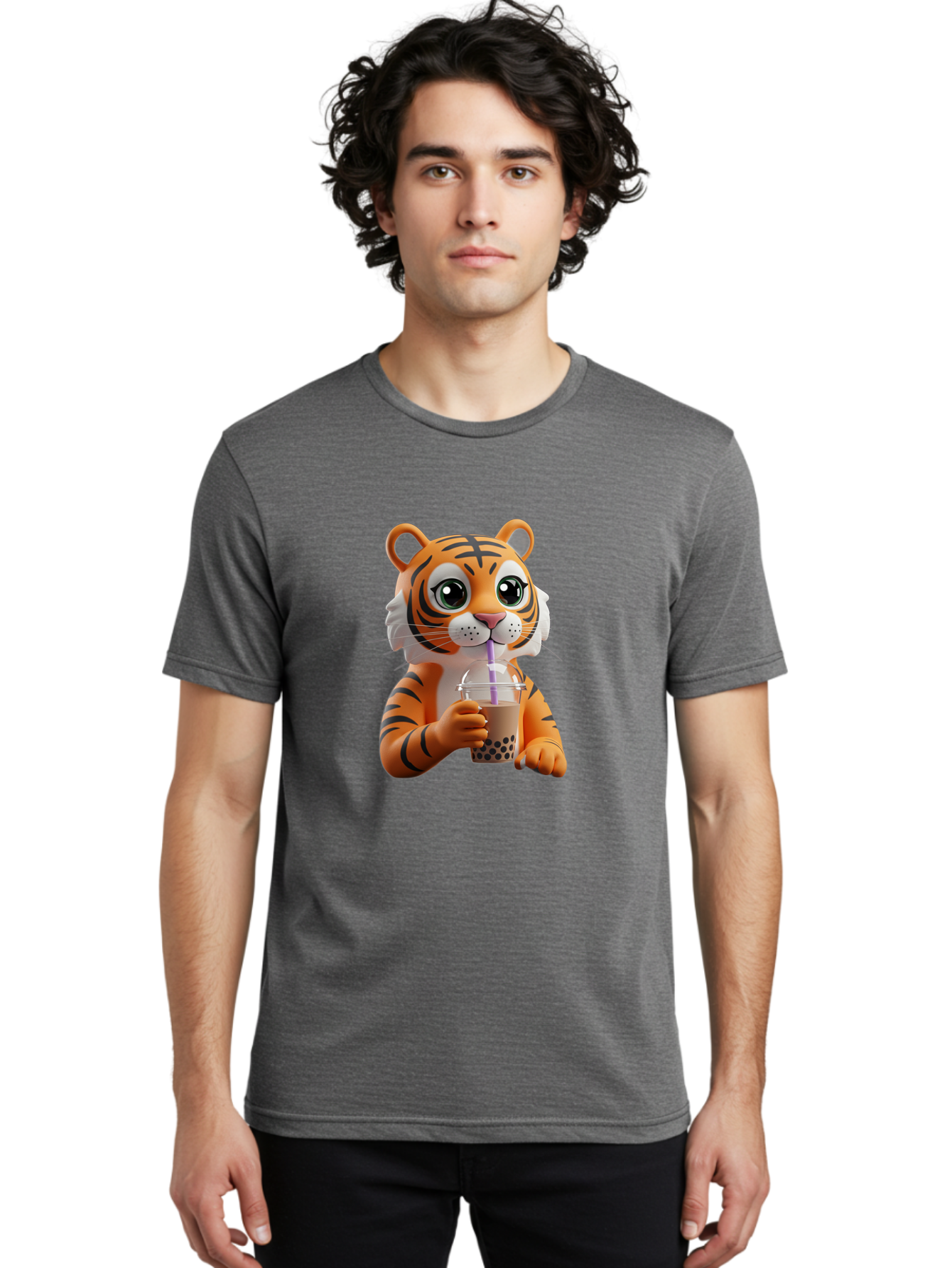 Tiger-Drinking-Boba-Tea Men'S Graphic Tee, 100% Cotton, Comfortable Casual Summer Wear, Machine Washable, Vintage Camera, Old Camera, Antique Camera, Black Camera, Classic Photography, Photography Equipment, Nostalgic Device, Film Camera, Ban765