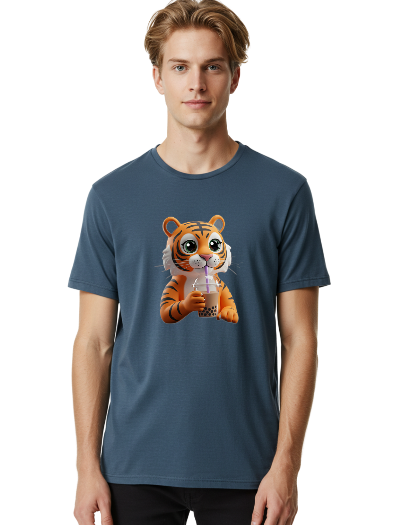 Tiger-Drinking-Boba-Tea Men'S Graphic Tee, 100% Cotton, Comfortable Casual Summer Wear, Machine Washable, Vintage Camera, Old Camera, Antique Camera, Black Camera, Classic Photography, Photography Equipment, Nostalgic Device, Film Camera, Ban765
