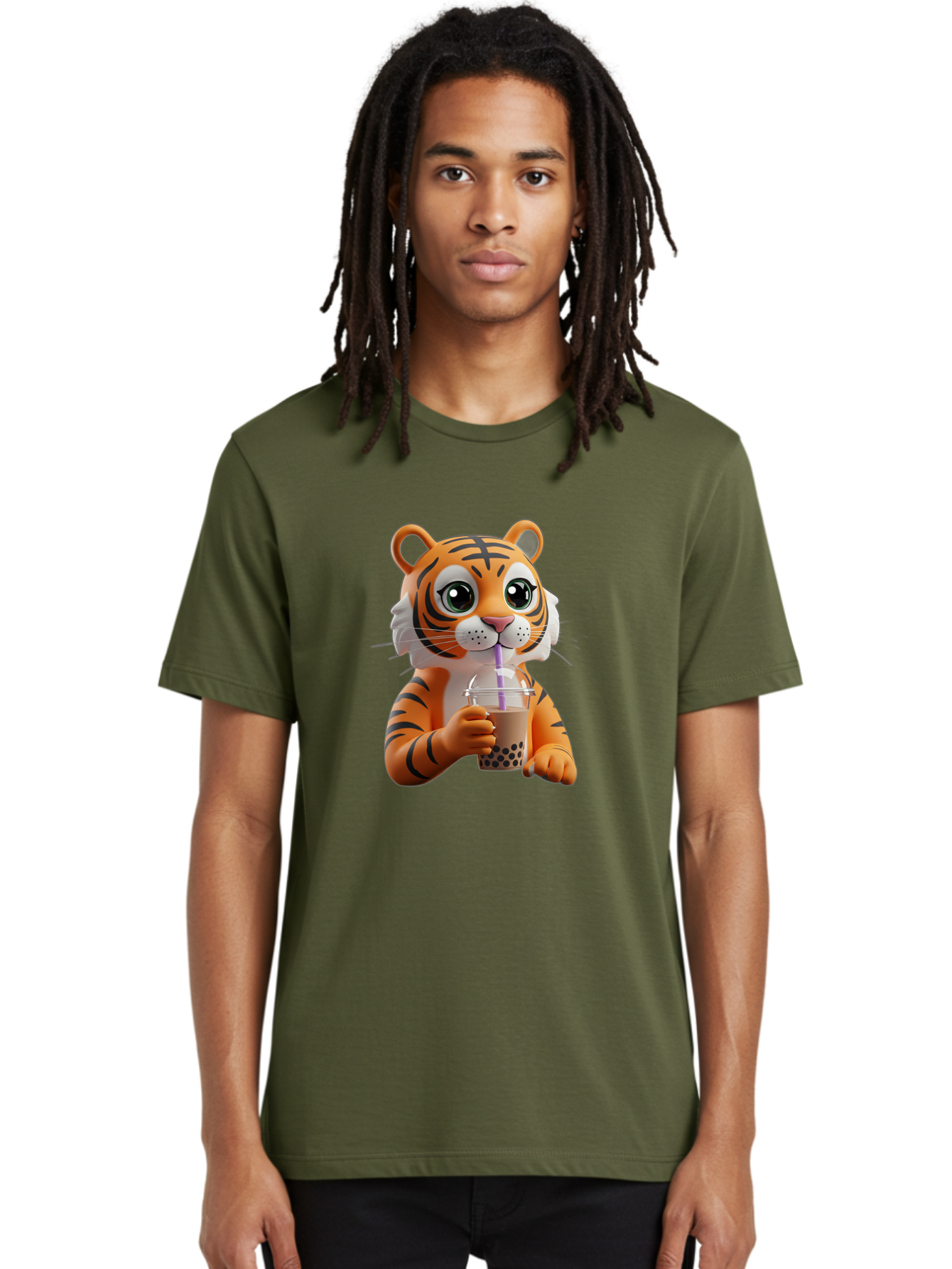 Tiger-Drinking-Boba-Tea Men'S Graphic Tee, 100% Cotton, Comfortable Casual Summer Wear, Machine Washable, Vintage Camera, Old Camera, Antique Camera, Black Camera, Classic Photography, Photography Equipment, Nostalgic Device, Film Camera, Ban765