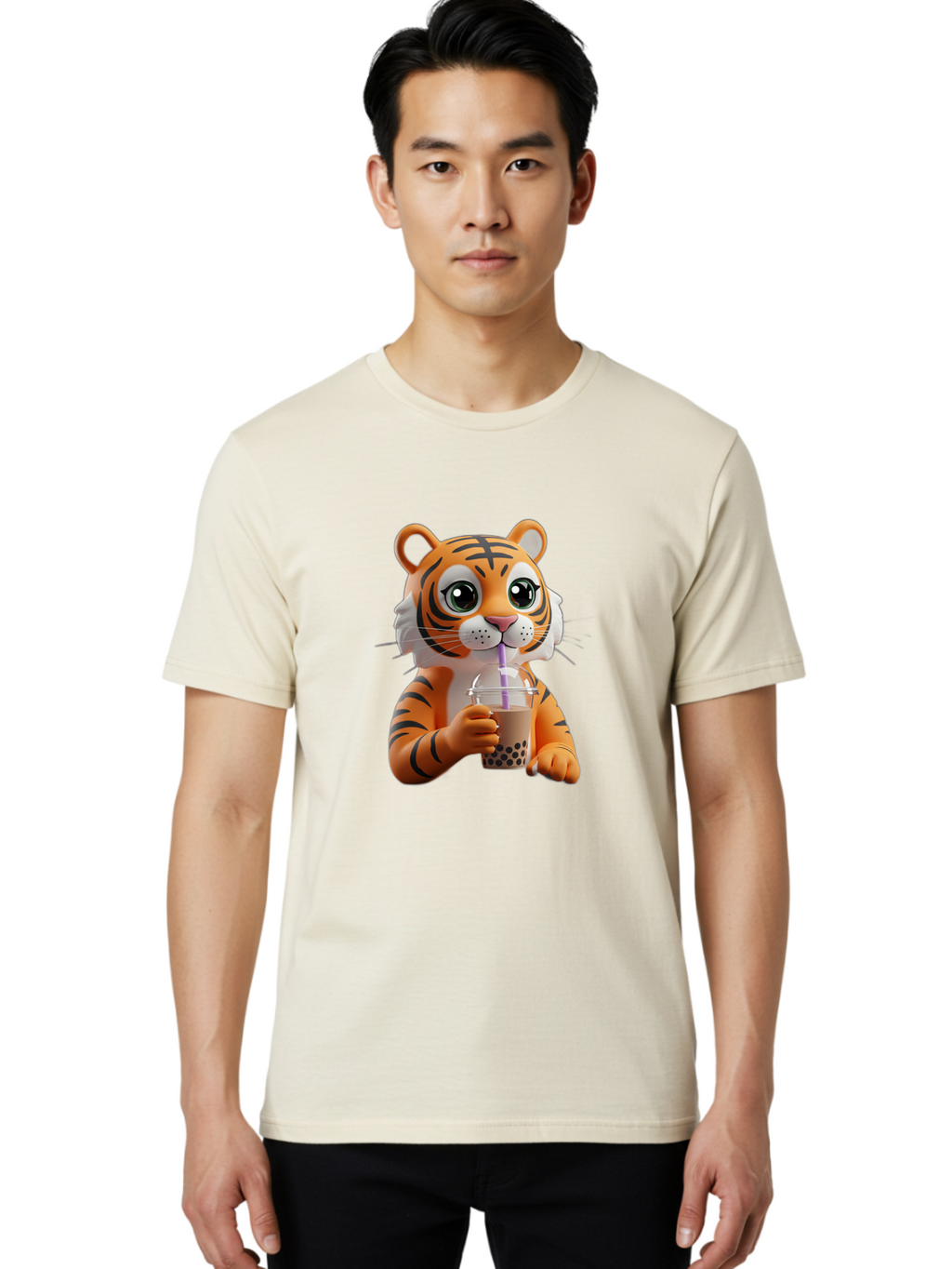 Tiger-Drinking-Boba-Tea Men'S Graphic Tee, 100% Cotton, Comfortable Casual Summer Wear, Machine Washable, Vintage Camera, Old Camera, Antique Camera, Black Camera, Classic Photography, Photography Equipment, Nostalgic Device, Film Camera, Ban765