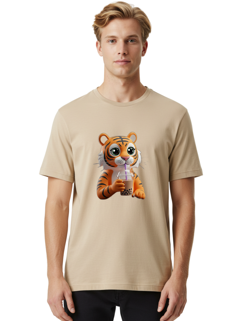 Tiger-Drinking-Boba-Tea Men'S Graphic Tee, 100% Cotton, Comfortable Casual Summer Wear, Machine Washable, Vintage Camera, Old Camera, Antique Camera, Black Camera, Classic Photography, Photography Equipment, Nostalgic Device, Film Camera, Ban765
