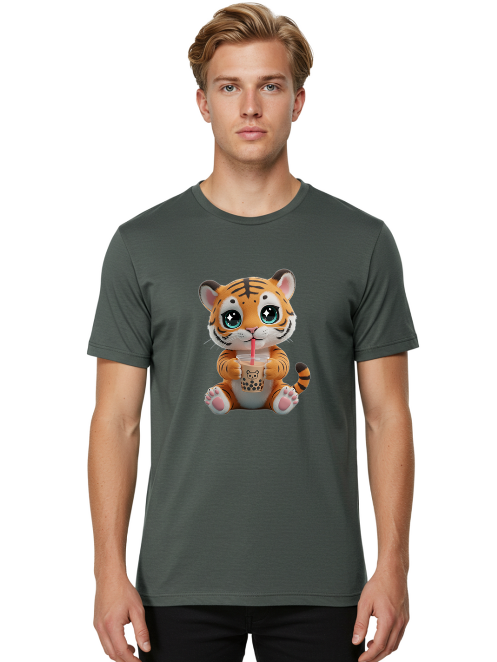 Tiger-Drinking-Boba Men'S Graphic Tee, 100% Cotton, Comfortable Casual Summer Wear, Machine Washable, Vintage Camera, Old Camera, Antique Camera, Black Camera, Classic Photography, Photography Equipment, Nostalgic Device, Film Camera, Ban766