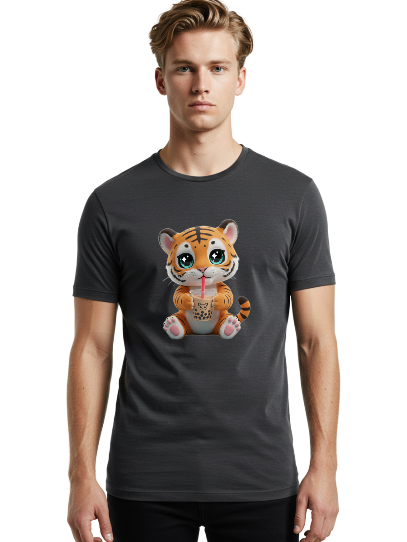 Tiger-Drinking-Boba Men'S Graphic Tee, 100% Cotton, Comfortable Casual Summer Wear, Machine Washable, Vintage Camera, Old Camera, Antique Camera, Black Camera, Classic Photography, Photography Equipment, Nostalgic Device, Film Camera, Ban766