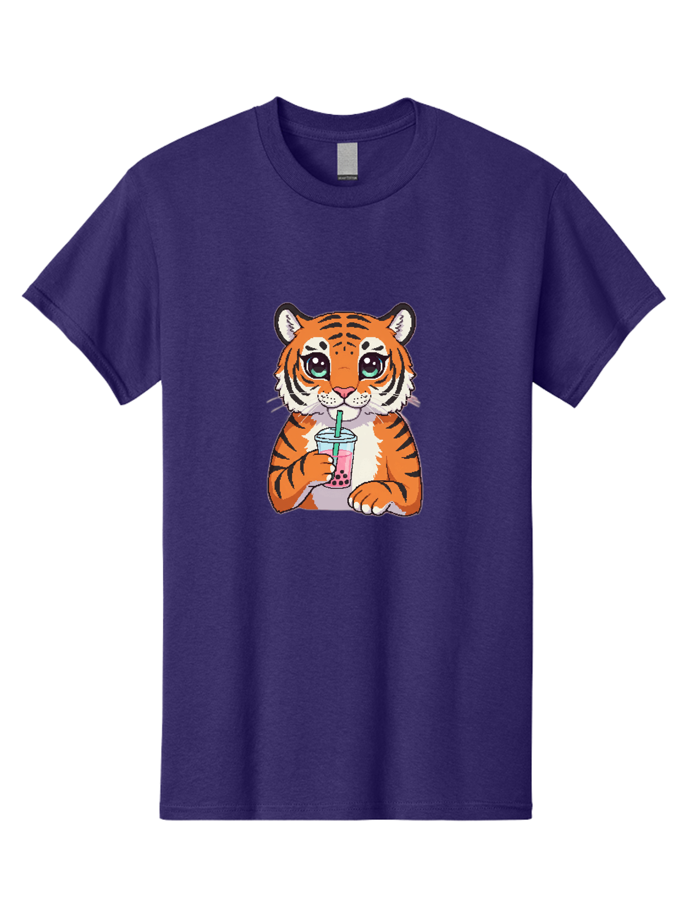 Tiger-Drinking-Bubble-Tea-1 Men'S Graphic Tee, 100% Cotton, Comfortable Casual Summer Wear, Machine Washable, Vintage Camera, Old Camera, Antique Camera, Black Camera, Classic Photography, Photography Equipment, Nostalgic Device, Film Camera, Ban767