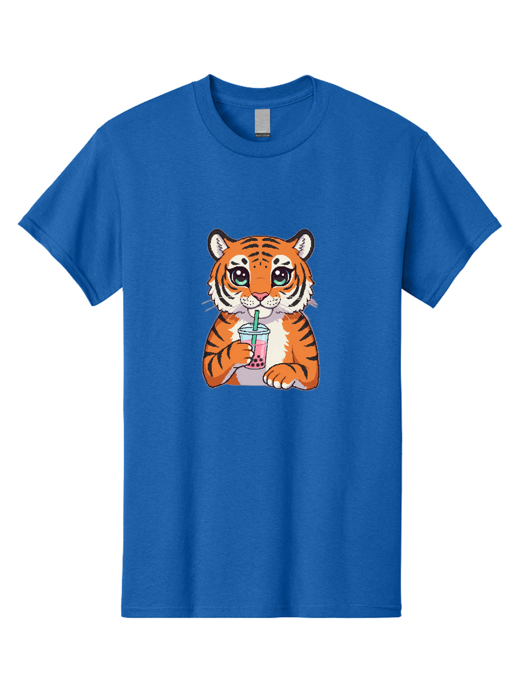 Tiger-Drinking-Bubble-Tea-1 Men'S Graphic Tee, 100% Cotton, Comfortable Casual Summer Wear, Machine Washable, Vintage Camera, Old Camera, Antique Camera, Black Camera, Classic Photography, Photography Equipment, Nostalgic Device, Film Camera, Ban767