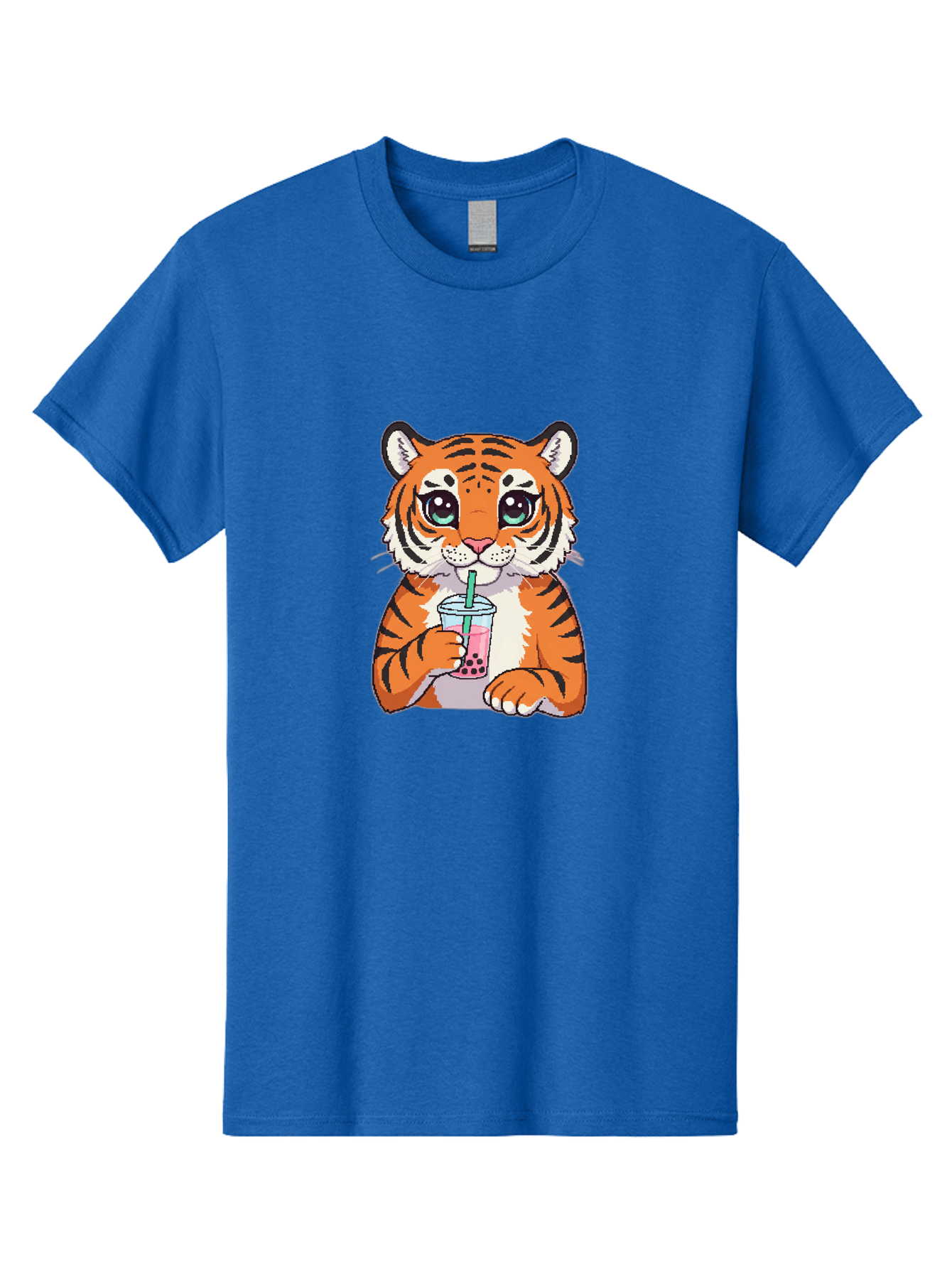 Tiger-Drinking-Bubble-Tea-1 Men'S Graphic Tee, 100% Cotton, Comfortable Casual Summer Wear, Machine Washable, Vintage Camera, Old Camera, Antique Camera, Black Camera, Classic Photography, Photography Equipment, Nostalgic Device, Film Camera, Ban767