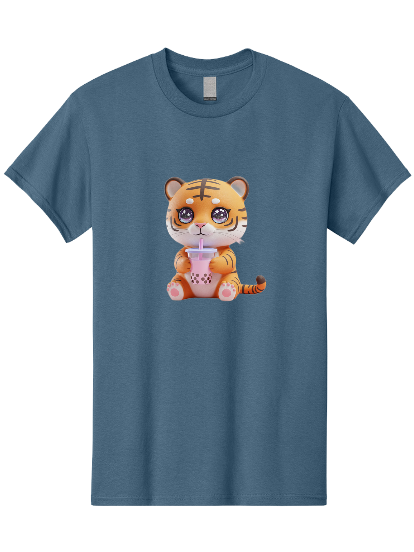 Tiger-Drinking-Bubble-Tea-2 Men'S Graphic Tee, 100% Cotton, Comfortable Casual Summer Wear, Machine Washable, Vintage Camera, Old Camera, Antique Camera, Black Camera, Classic Photography, Photography Equipment, Nostalgic Device, Film Camera, Ban768
